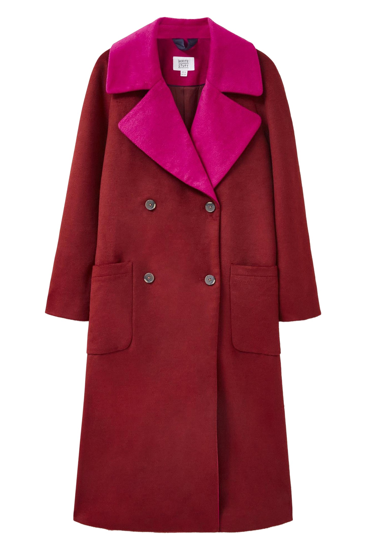 ADELINE COLOUR BLOCK COAT PLUM MULTI 1