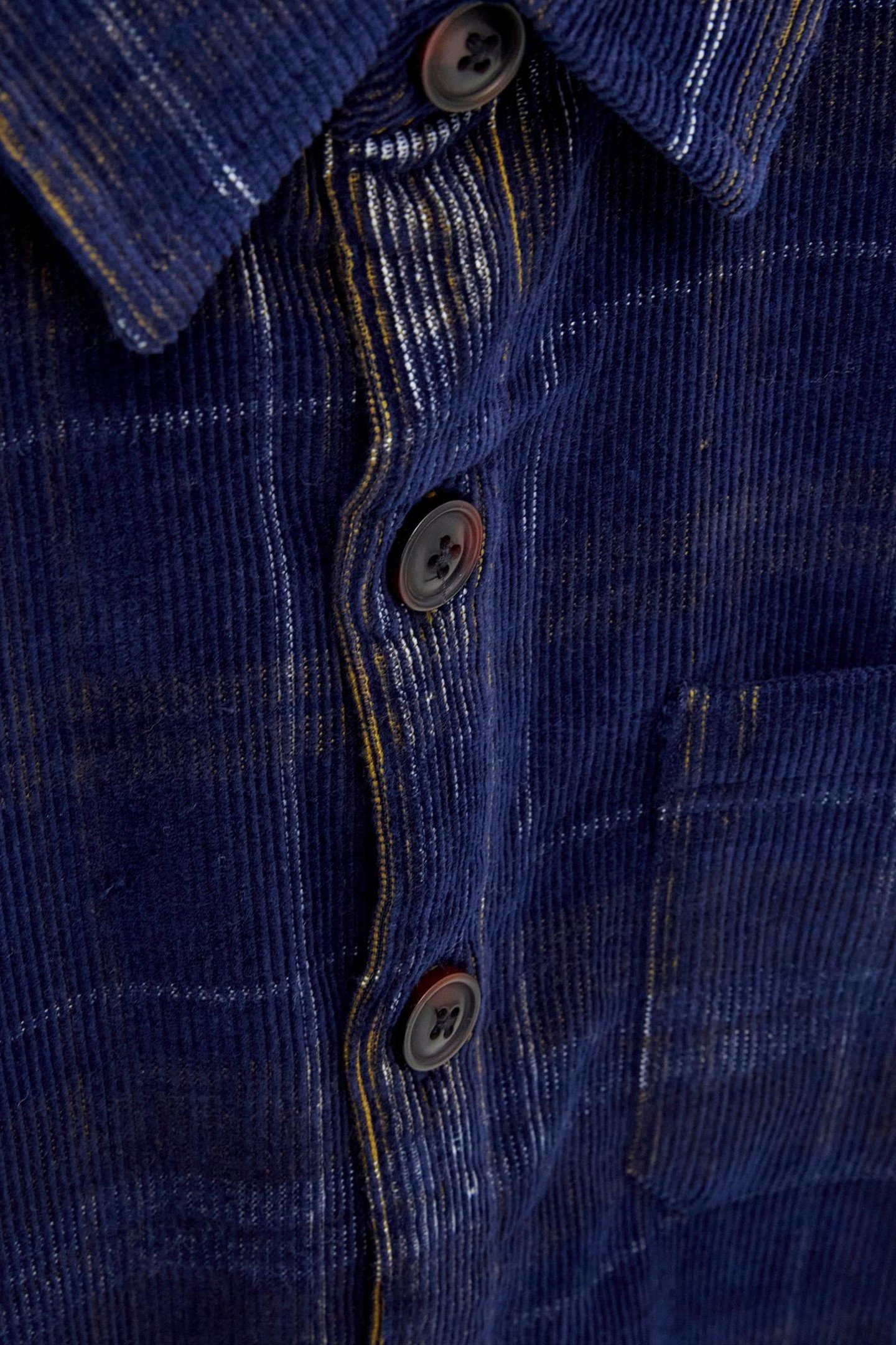 WHITWICK CORD CHECK SHIRT DARK NAVY 1