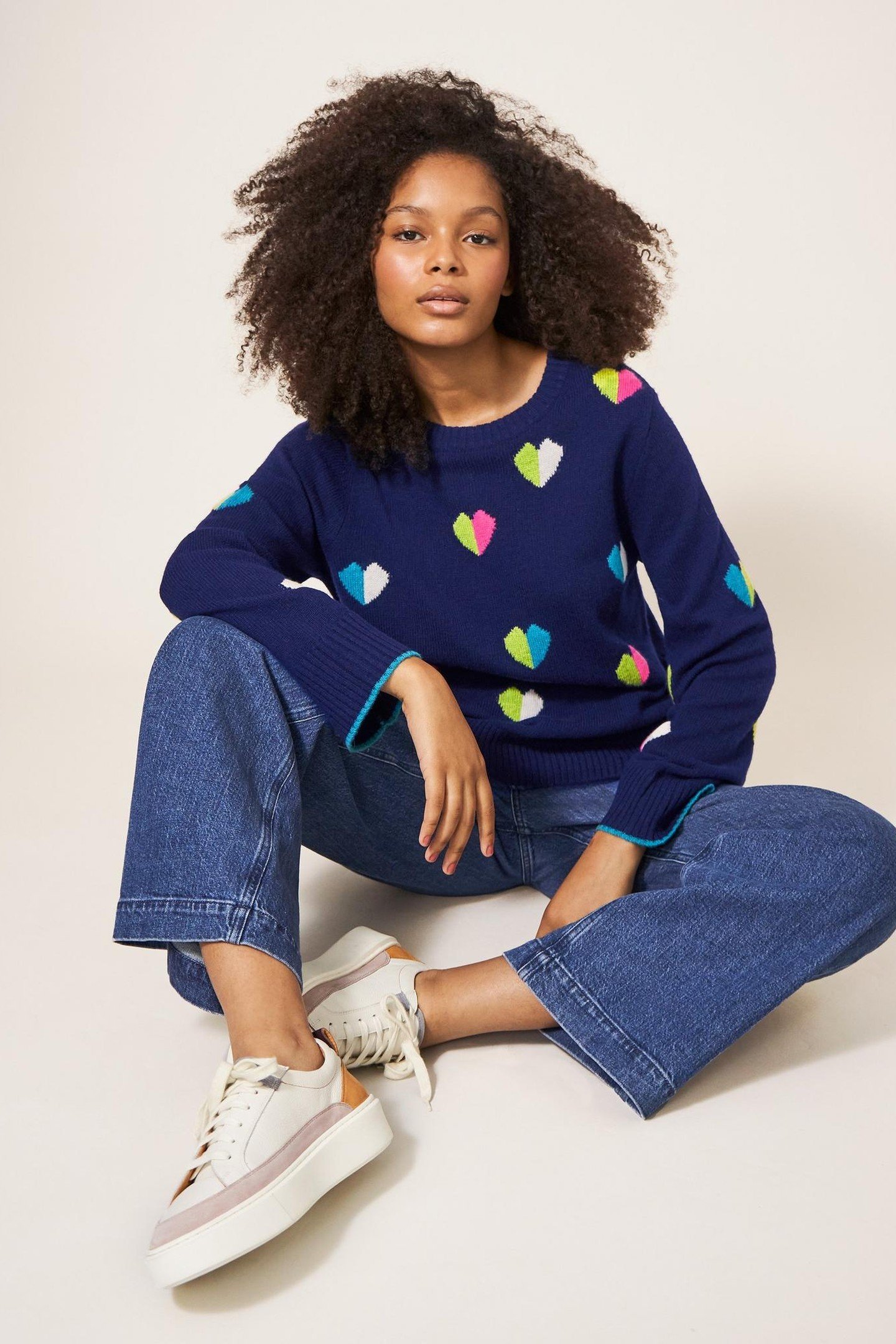 MULTI HEART JUMPER NAVY MULTI 1
