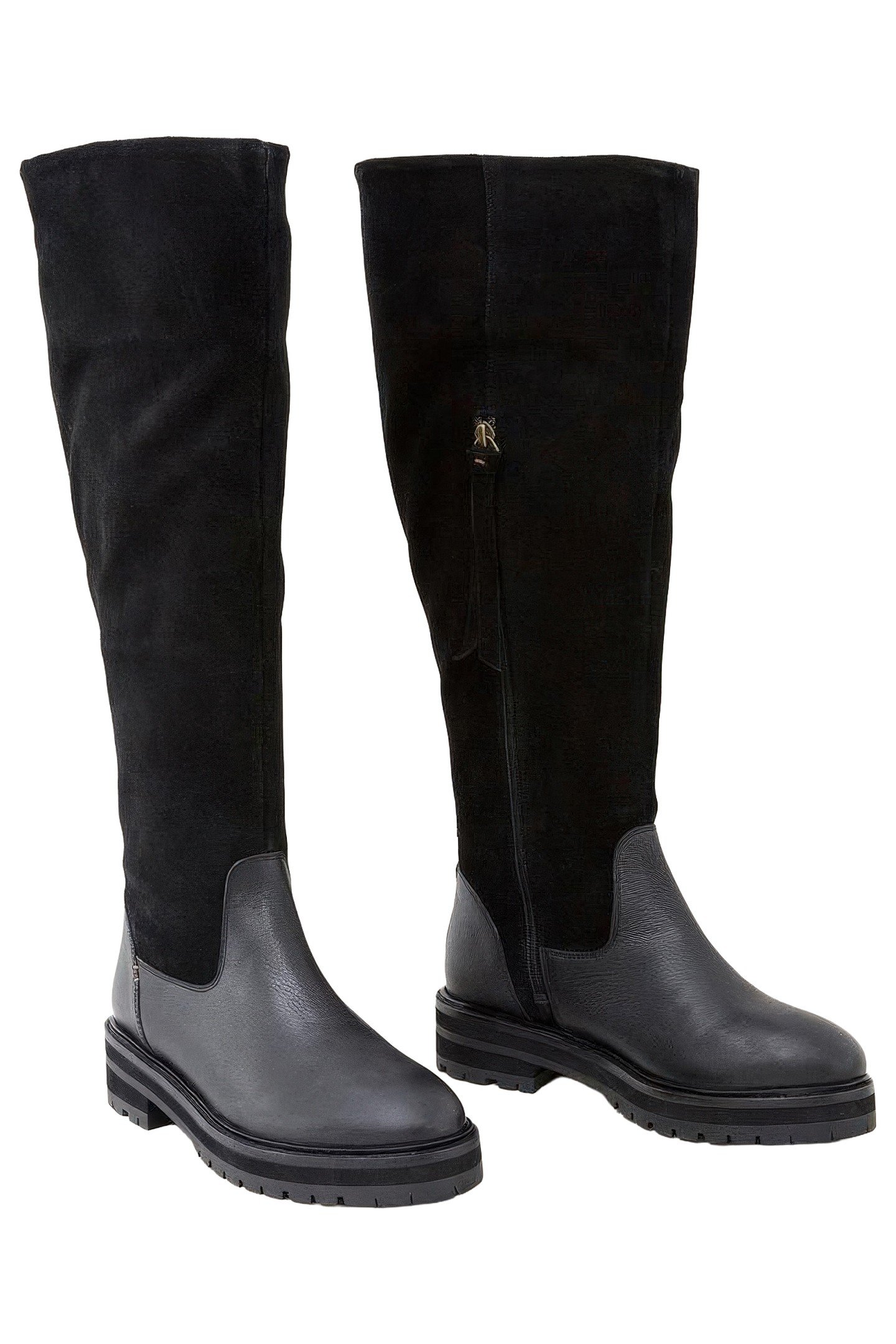 ENYA LEATHER FUR KNEE BOOT PURE BLACK 3