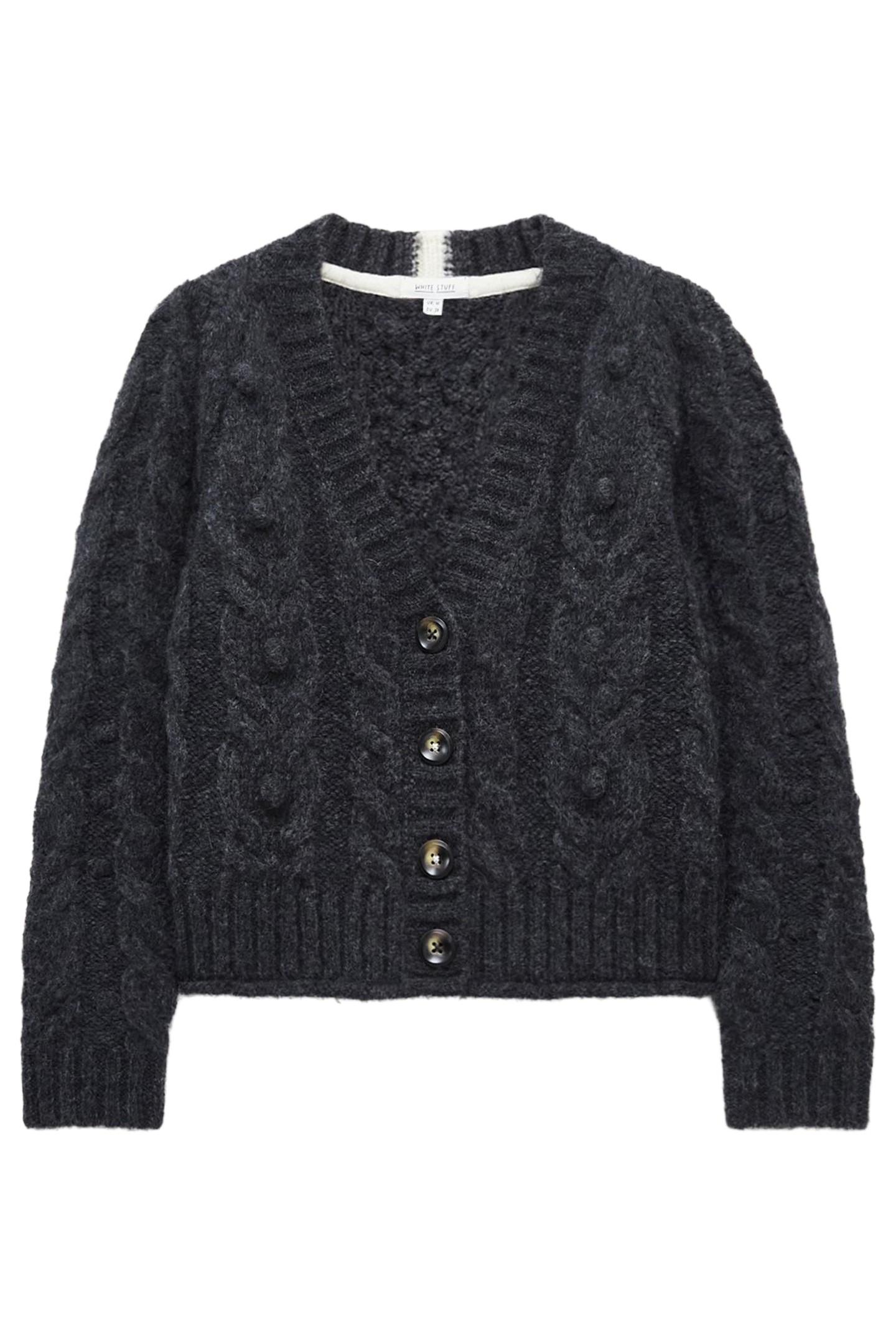 CABLE CARDI DARK GREY 3