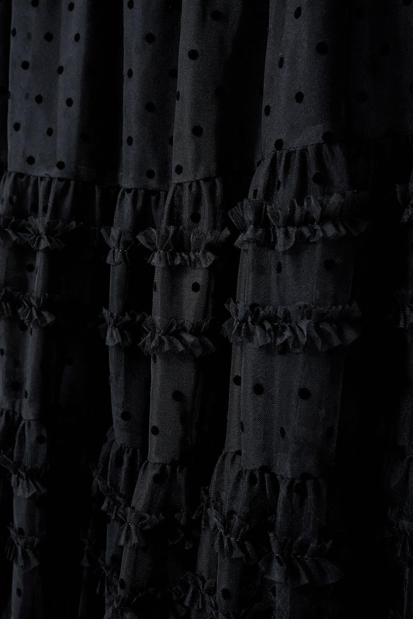 HIRAL FLOCK SPOT TULLE DRESS PURE BLACK 4