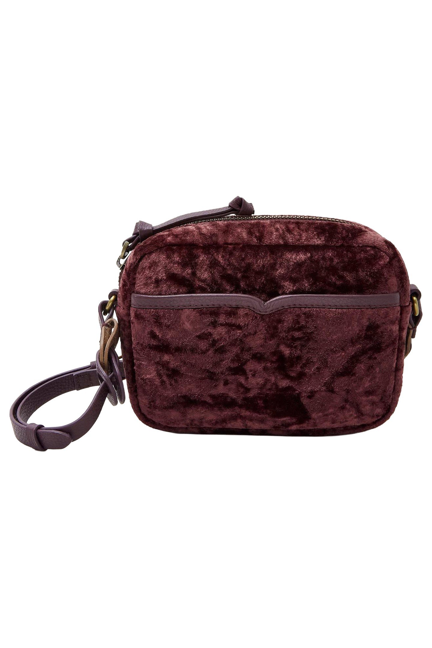LEXI VELVET MINI CAMERA BAG DARK PLUM 1