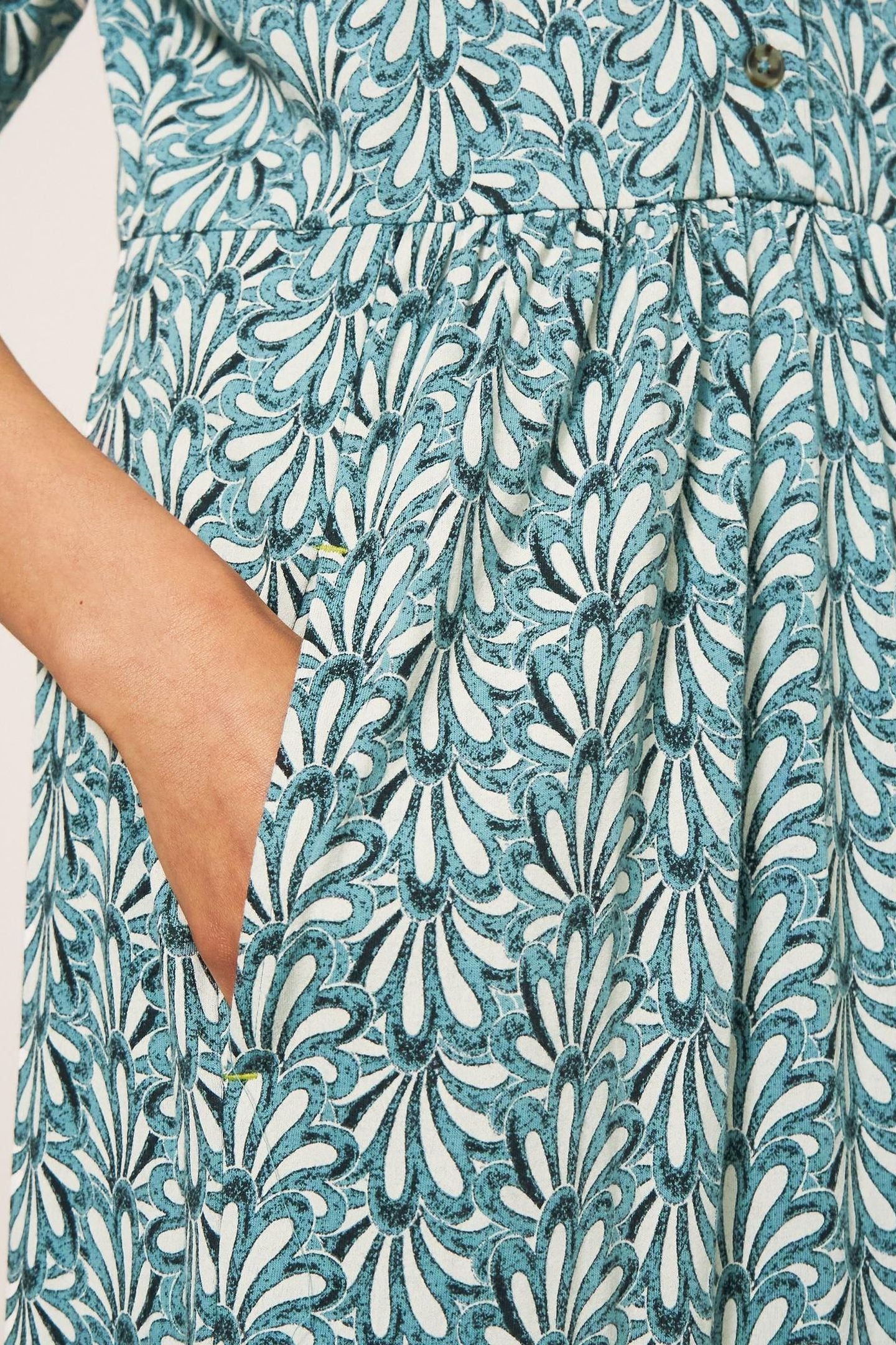 NAYA JERSEY DRESS TEAL PRINT 3