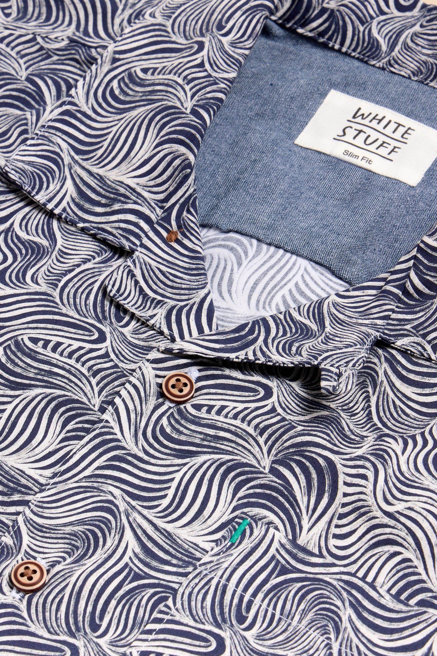 WAVES PRINTED SS SHIRT NAVY PRINT 2