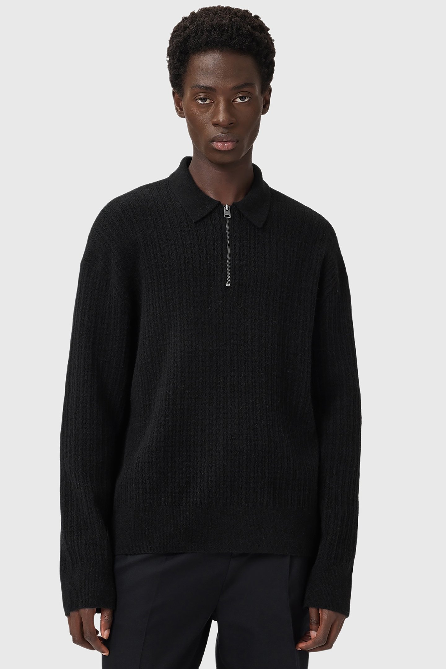 JAKOB LS POLO BLACK by AllSaints