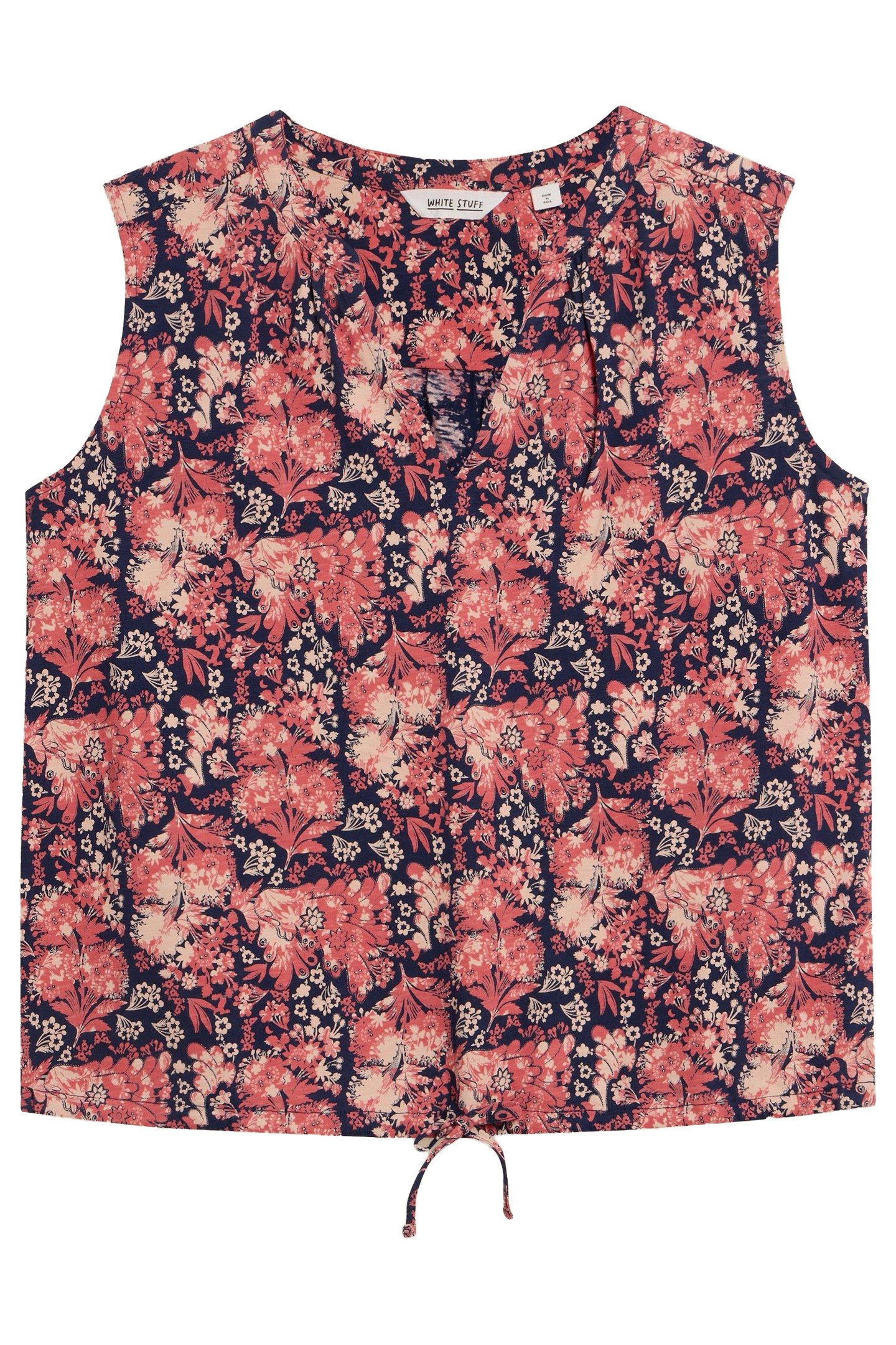 SUNRISE SLEEVELESS TOP NAVY PRINT 1