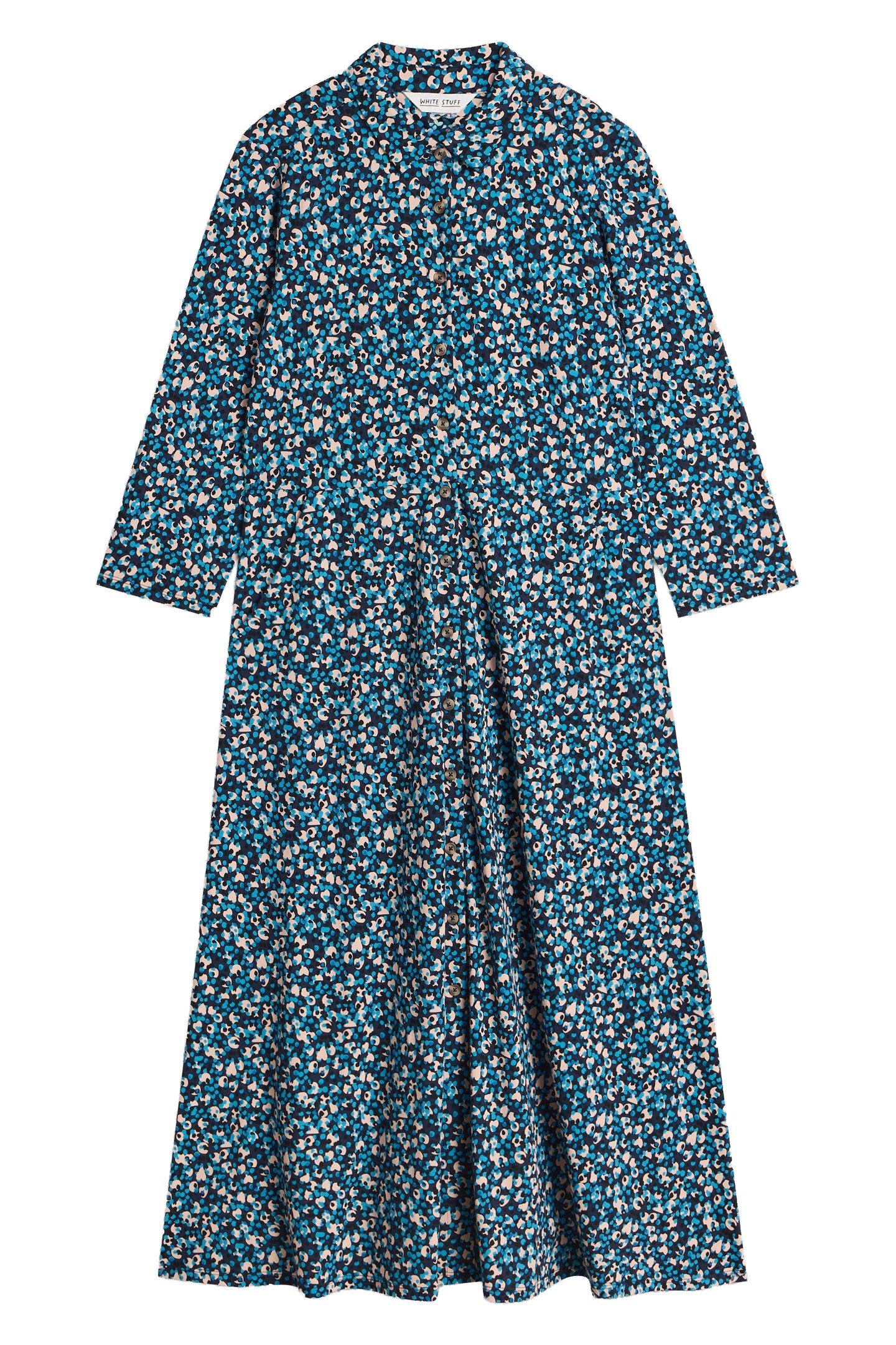 RUA JERSEY SHIRT DRESS NAVY MULTI 3