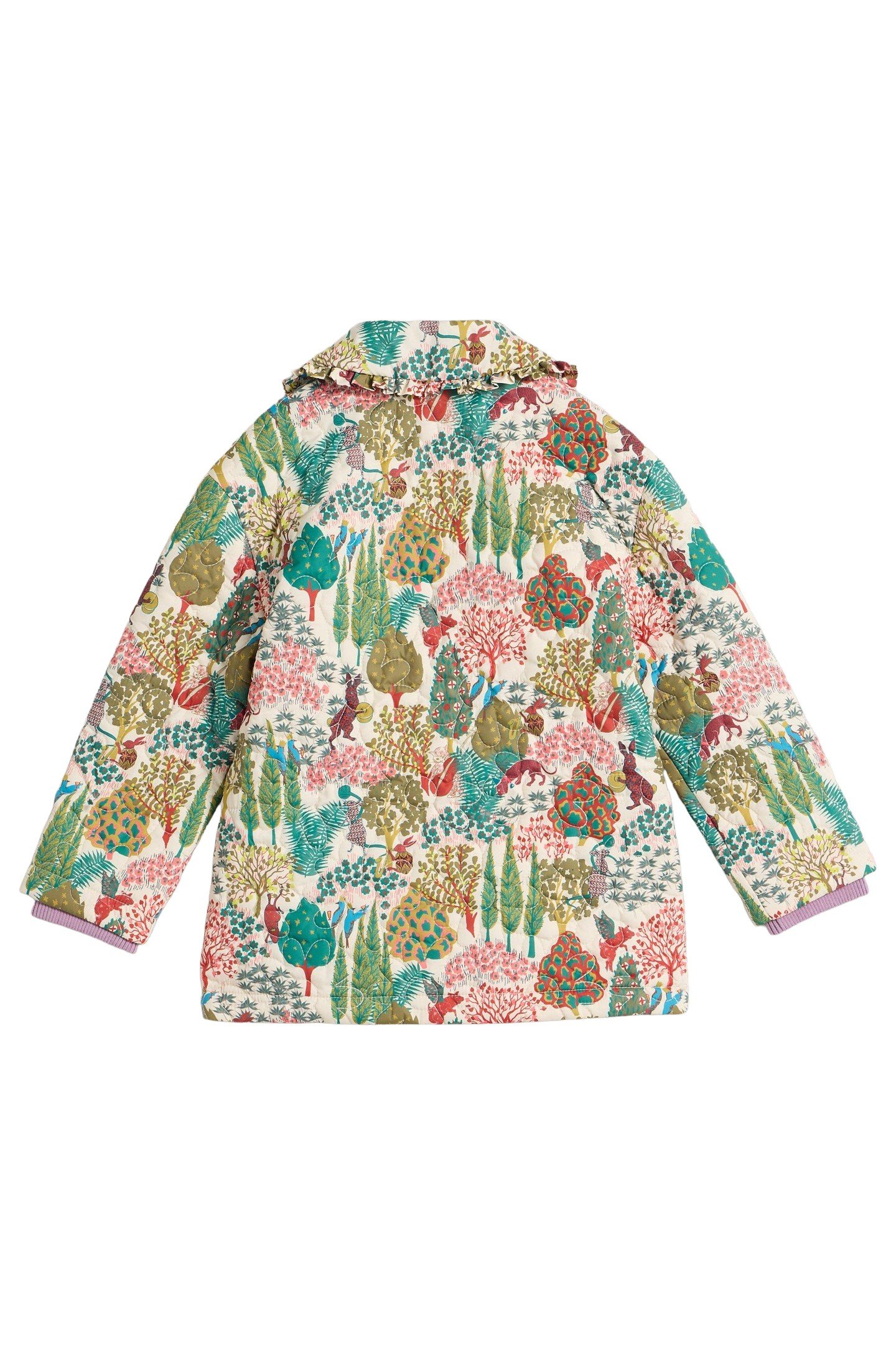 WOODLAND PRINT QUILTED COAT NATURAL MULTI 1