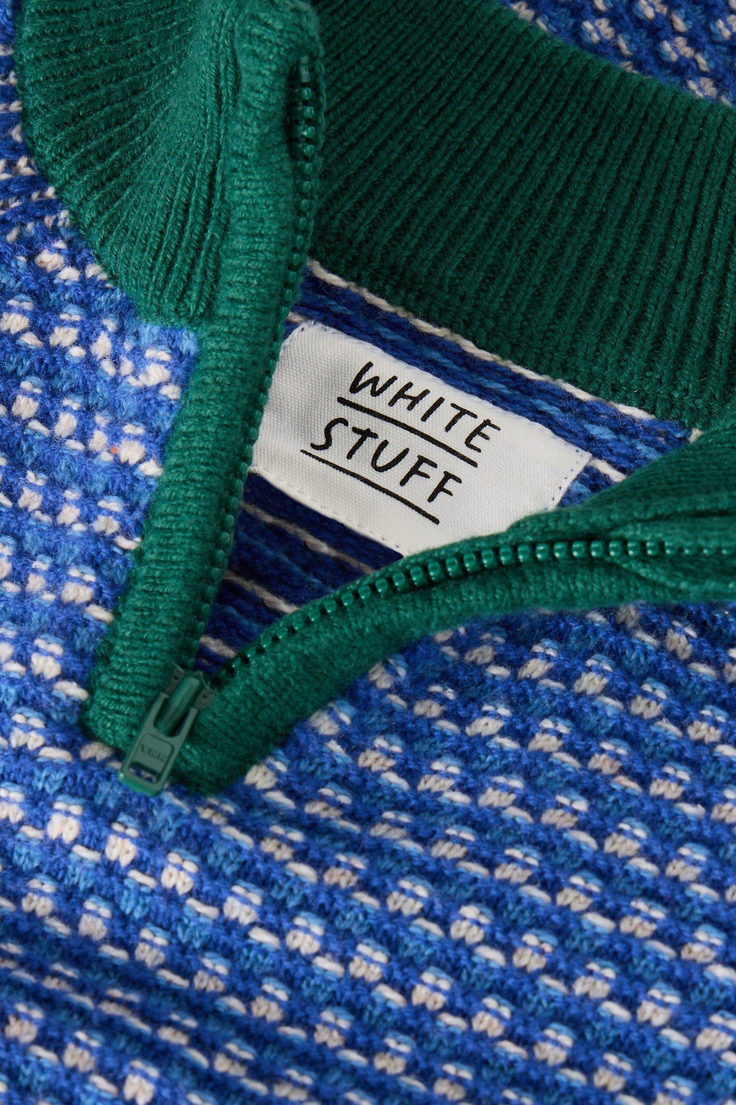 TUCK STITCH FUNNEL JUMPER BRIGHT BLUE 2