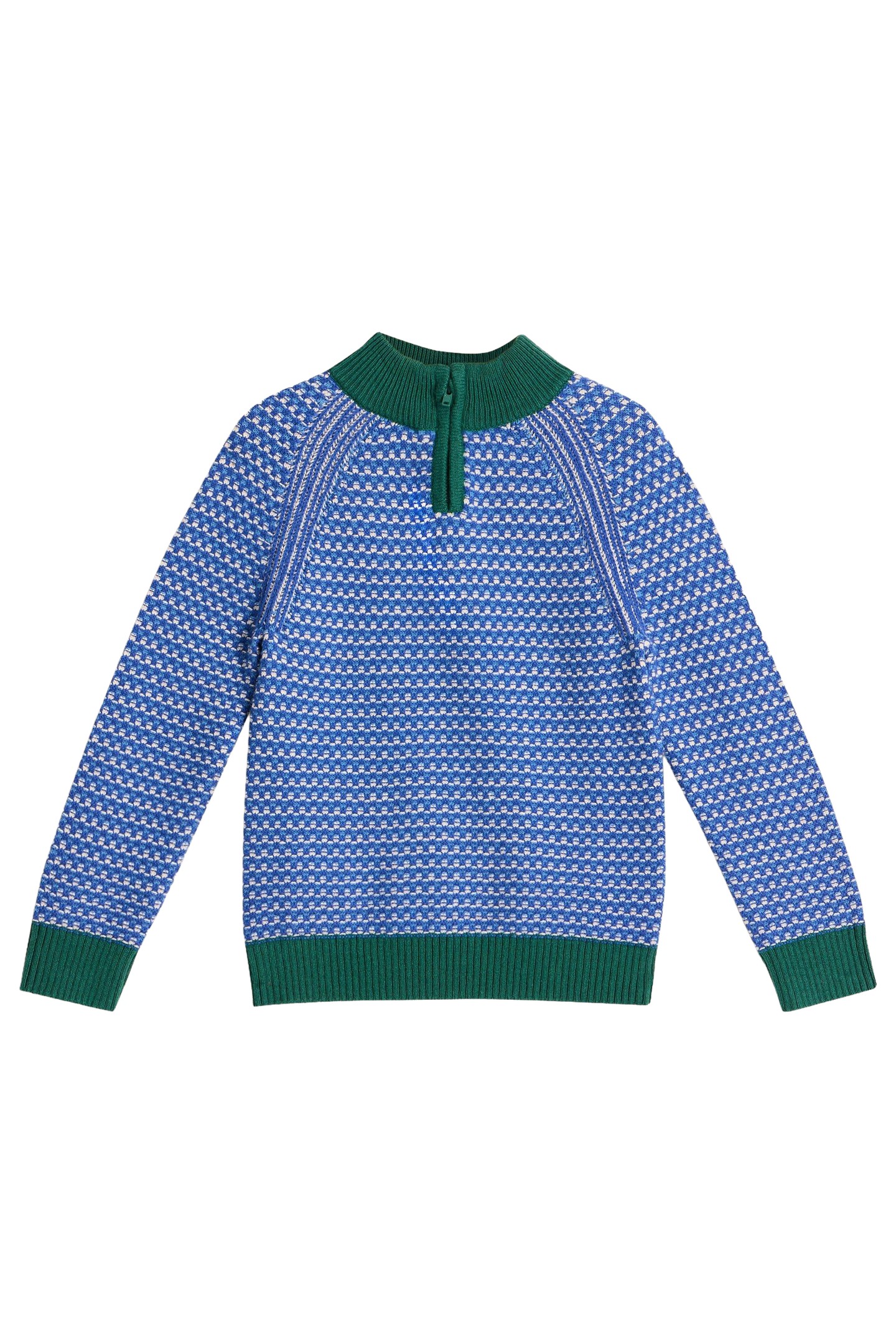 TUCK STITCH FUNNEL JUMPER BRIGHT BLUE 3