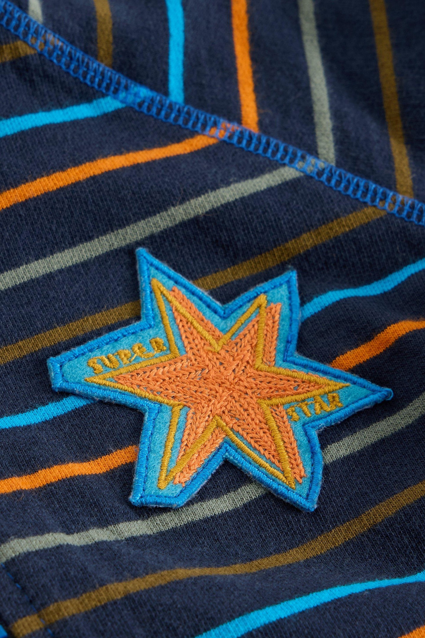 CHARLIE STRIPE HOODY NAVY MULTI 3