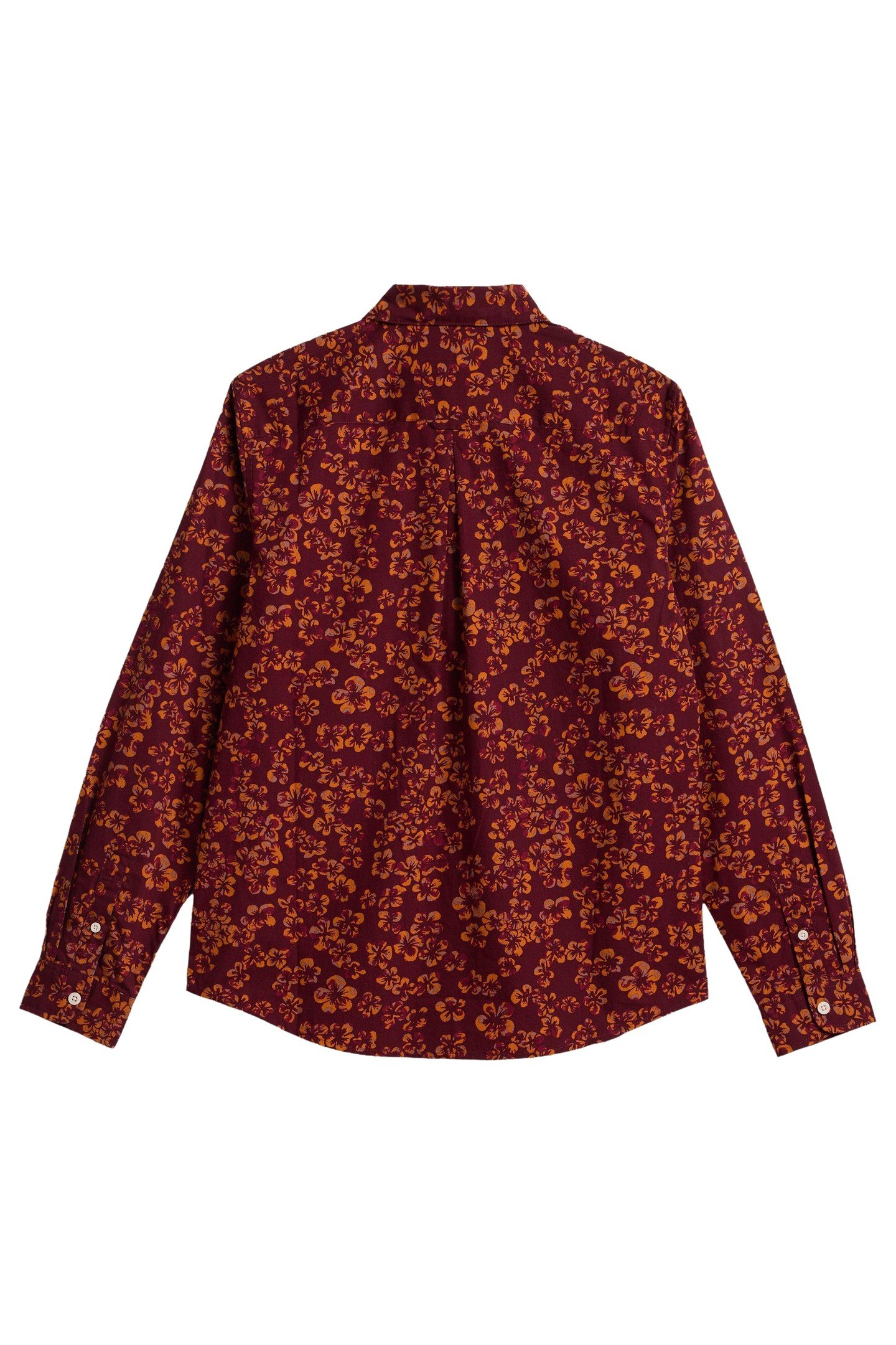 AUTUMN FLORAL PRINT LS SHIRT DEEP RED 2