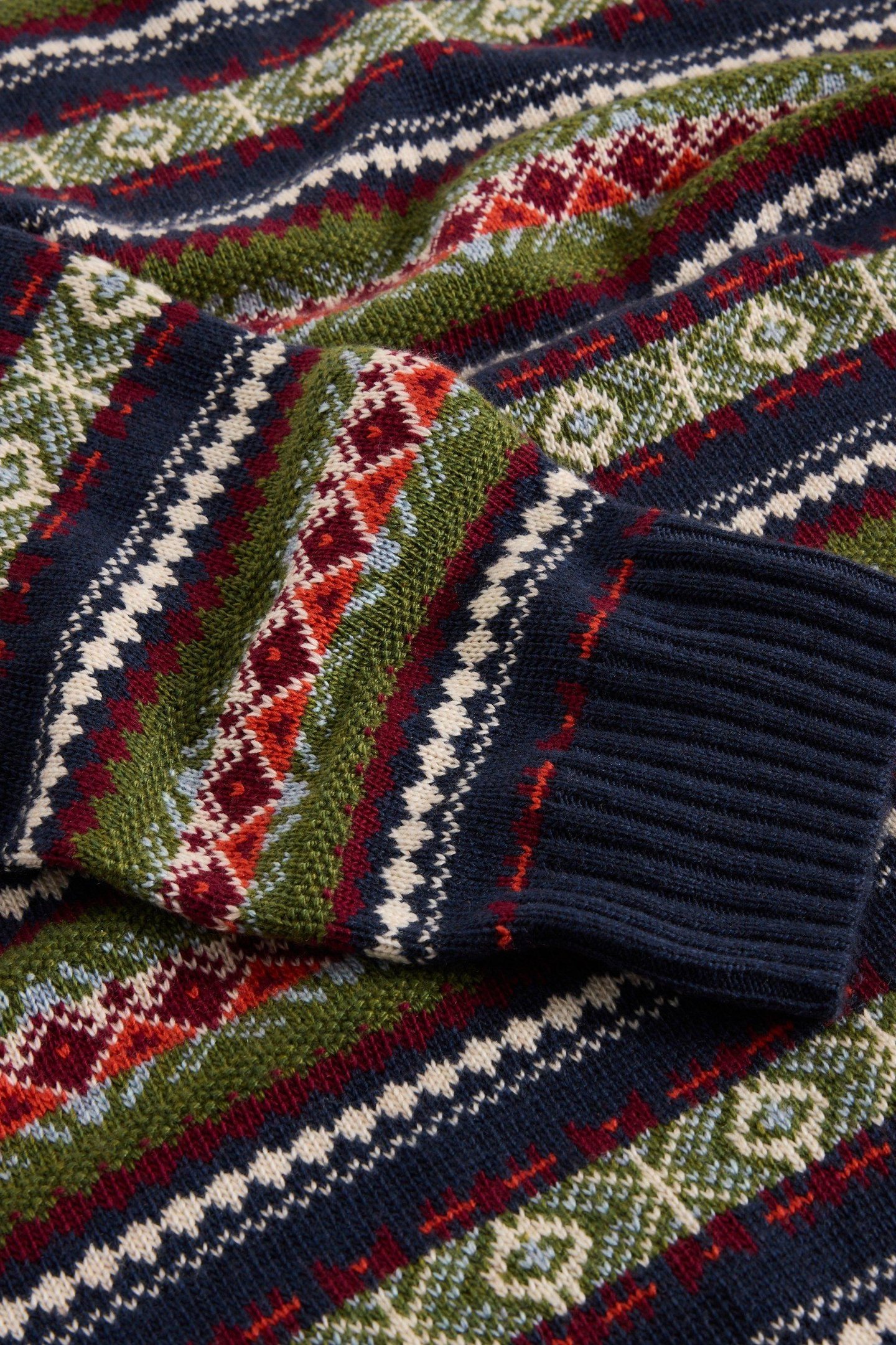 ALL OVER FAIRISLE CREW NAVY MULTI 3