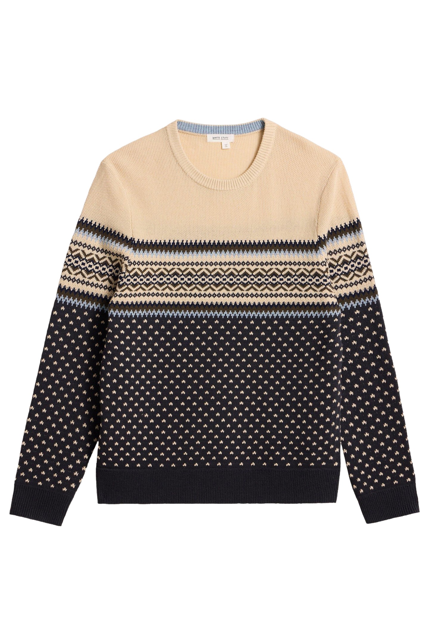 FAIRISLE PATTERN CREW IVORY MULTI 3