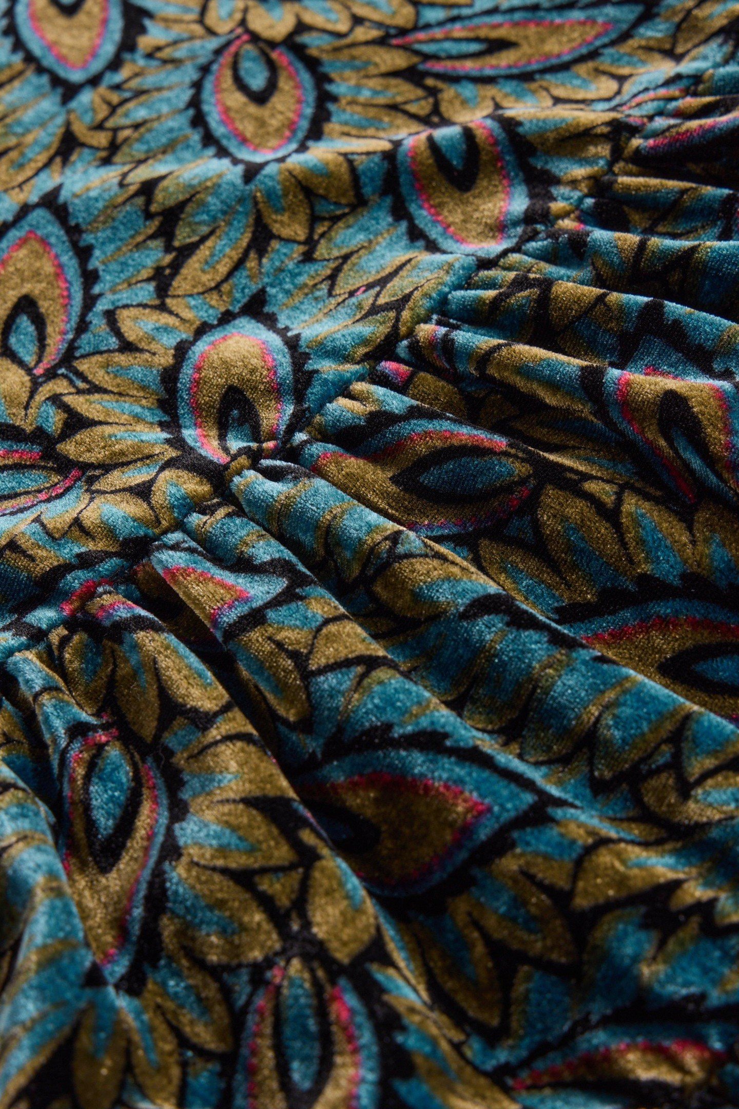 VELVET PRINTED DRESS BLACK PRINT 2