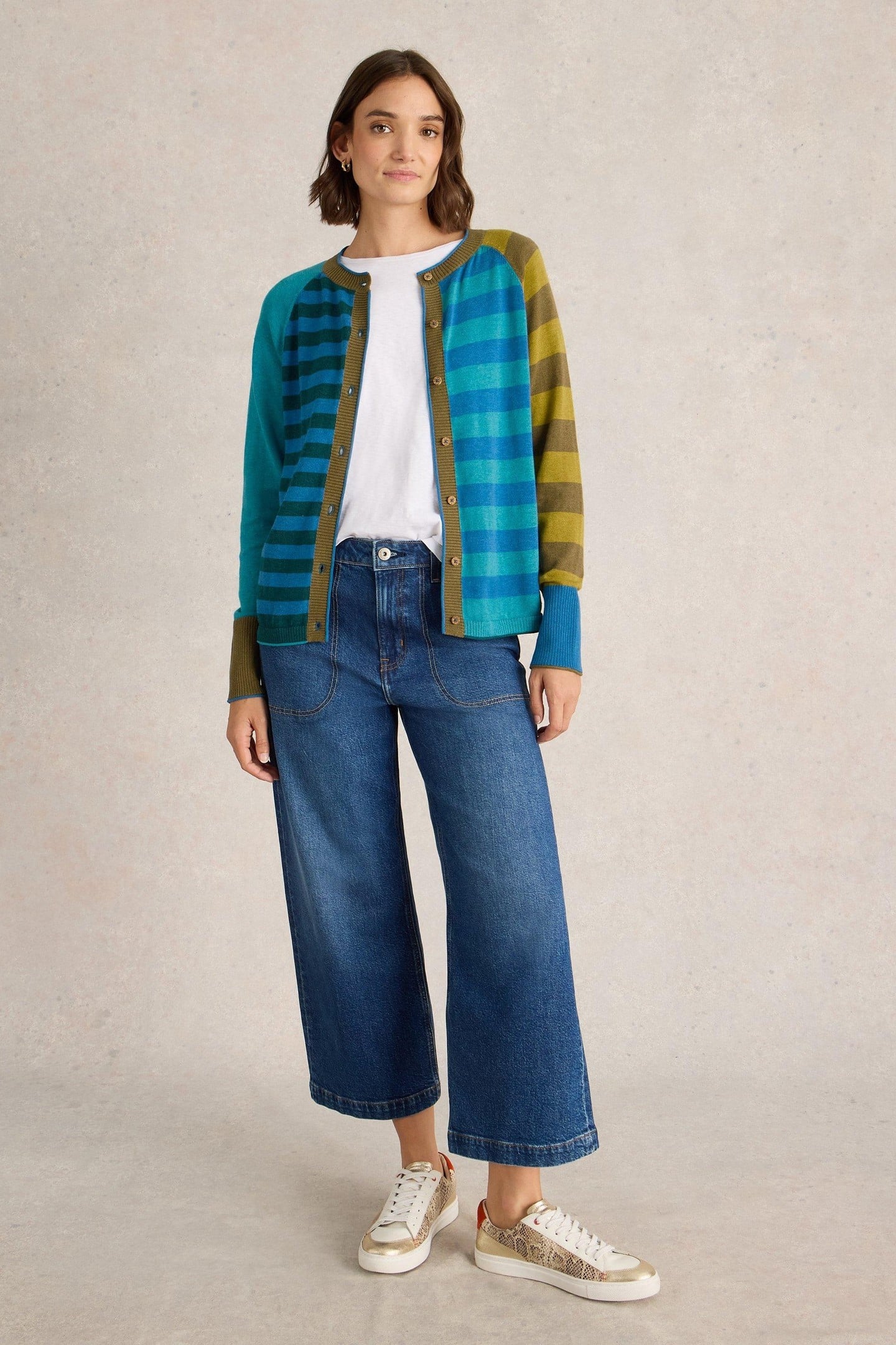 LULU STRIPE CARDI BLUE MULTI 1