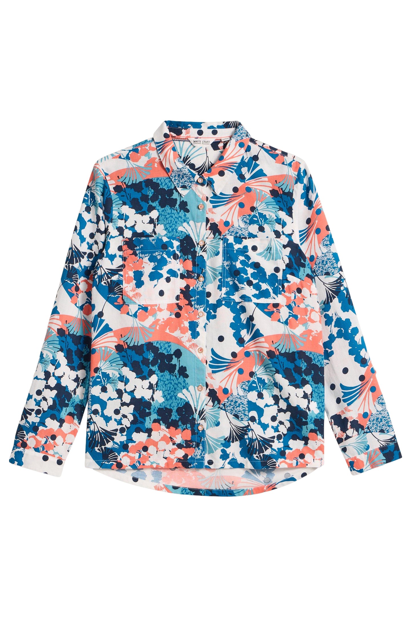 SOPHIE ORGANIC COTTON SHIRT IVORY PRINT 3