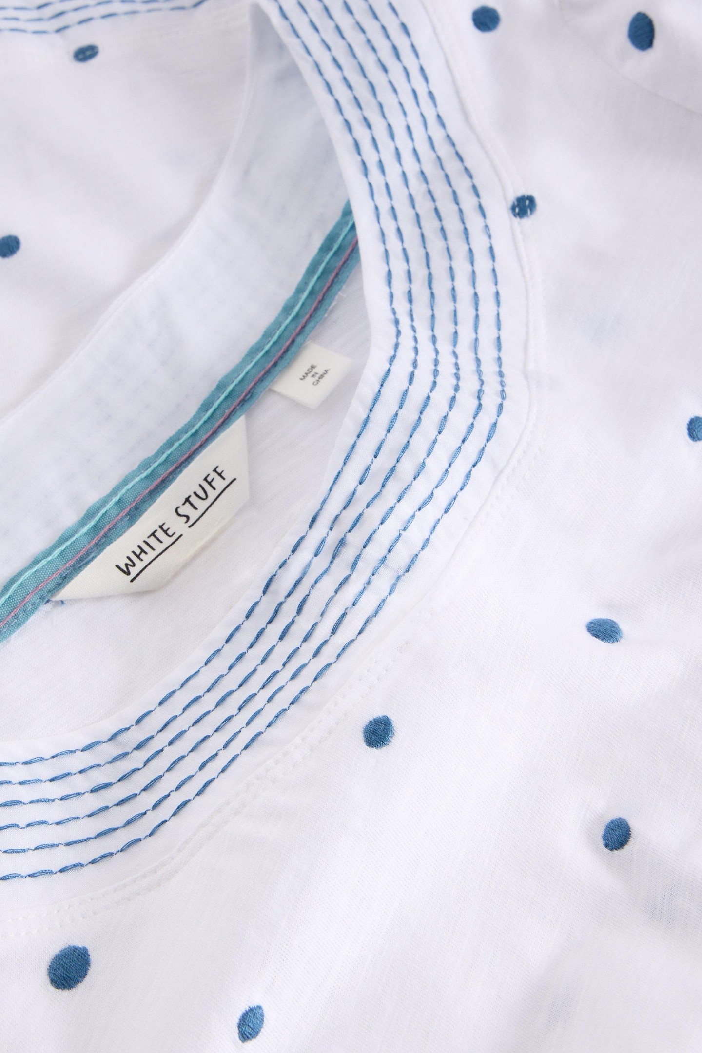 WEAVER EMBROIDERED TOP WHITE MULTI 4