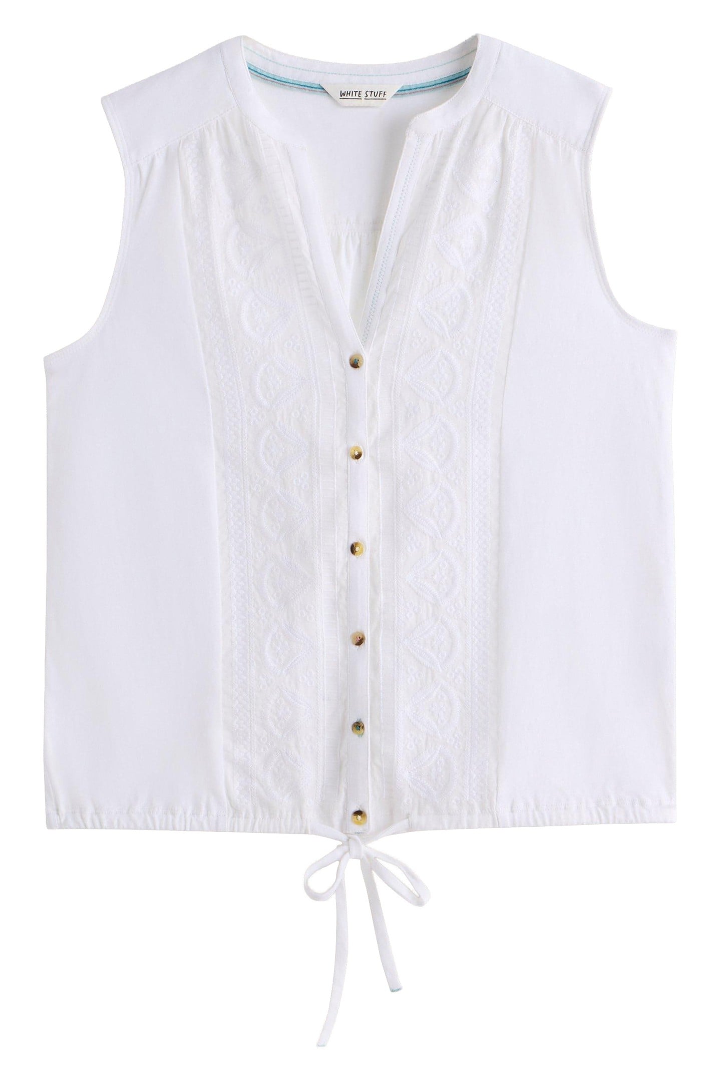TULIP SLEEVELESS SHIRT BRILLIANT WHITE 3
