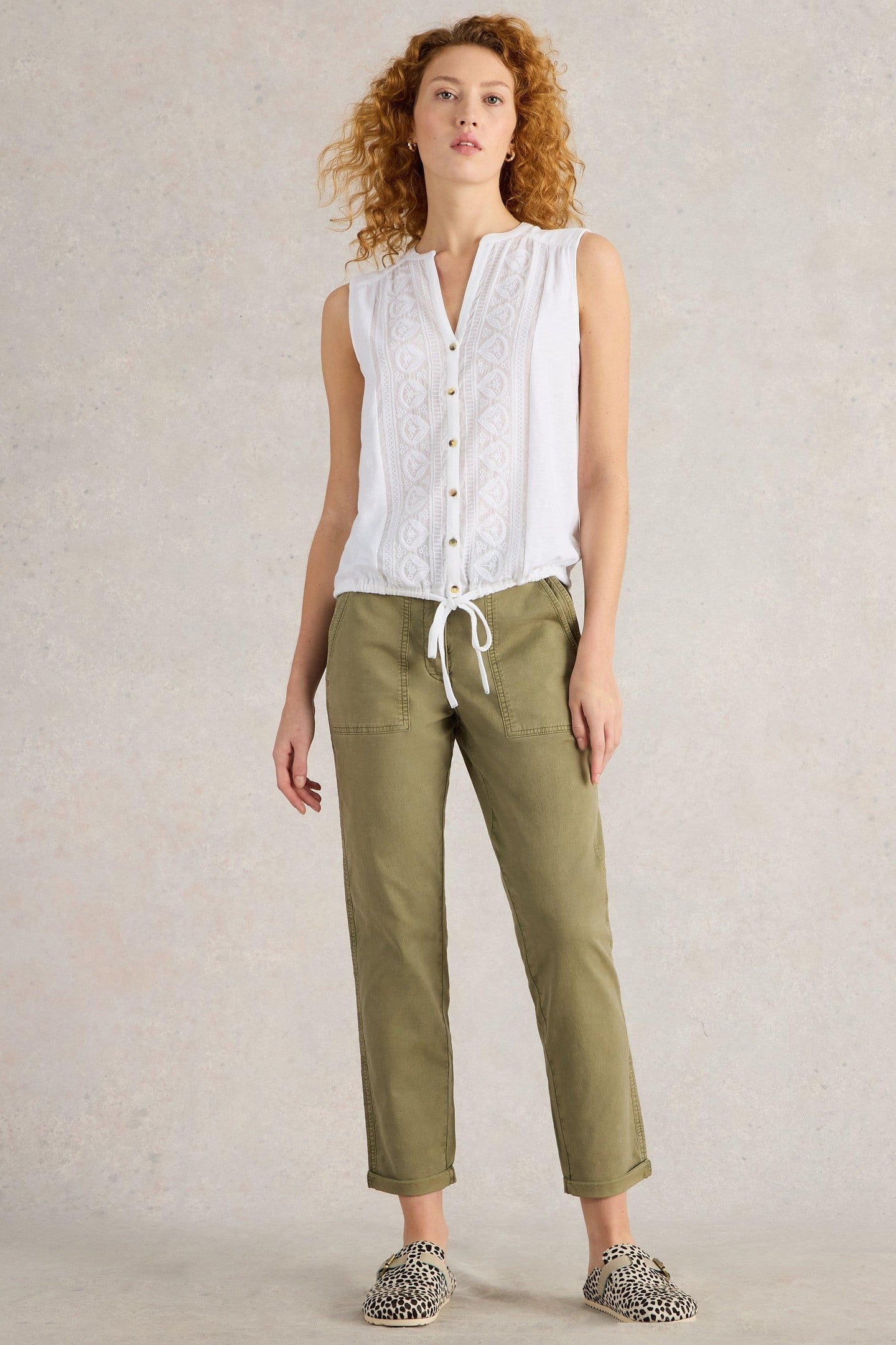 TULIP SLEEVELESS SHIRT BRILLIANT WHITE 1