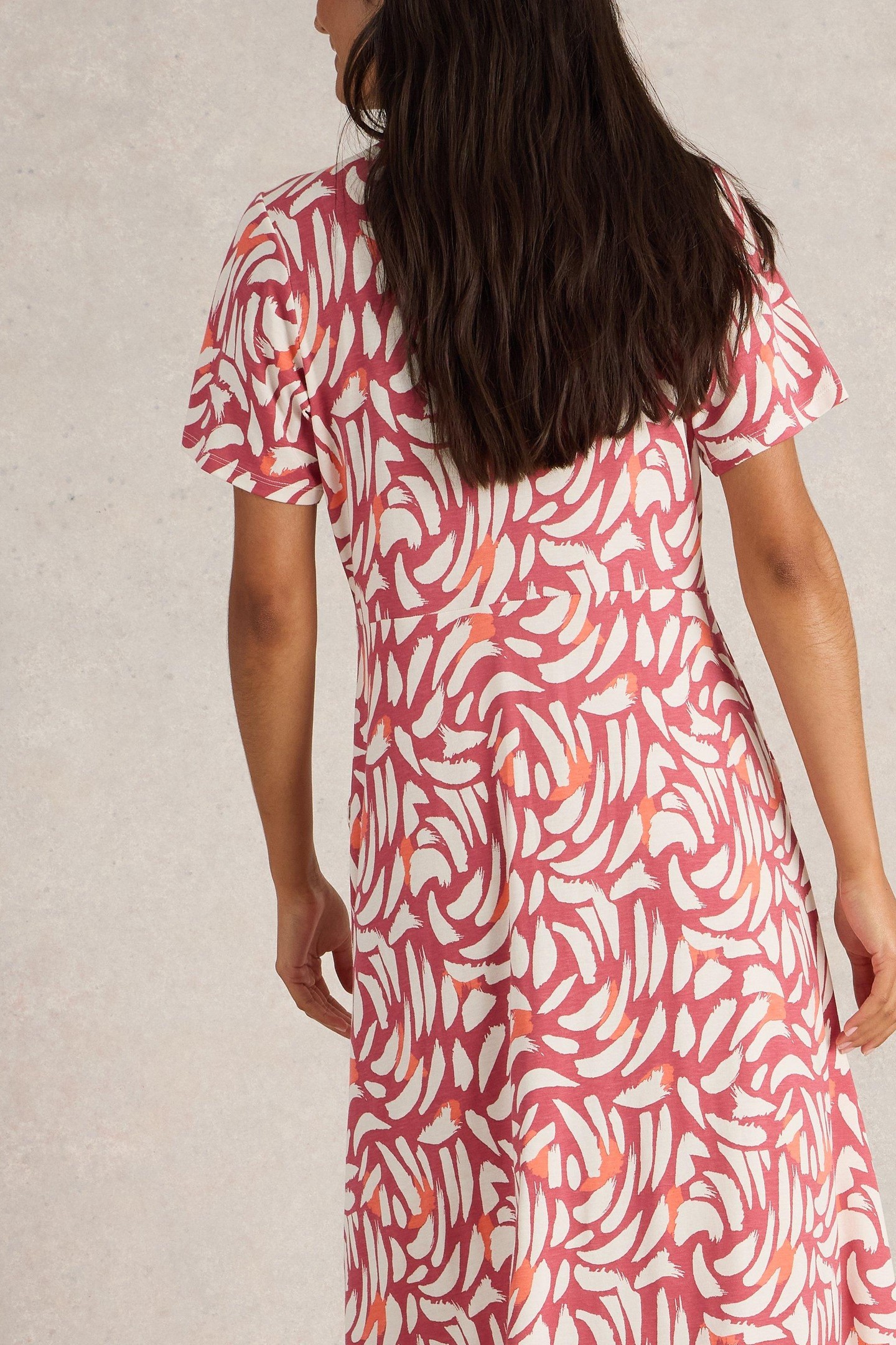 RUA JERSEY SHIRT DRESS PINK MULTI 2