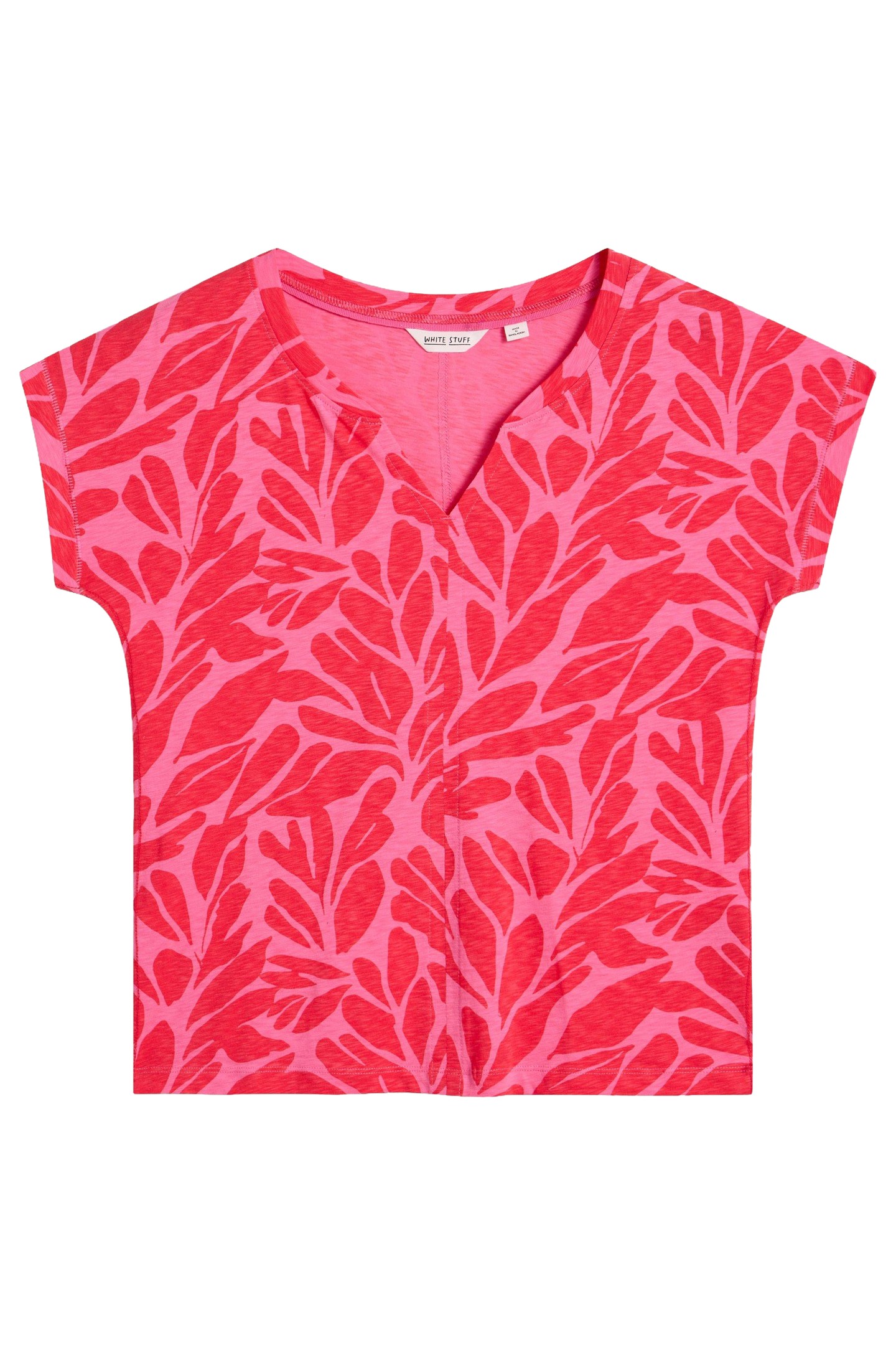 NELLY NOTCH NECK TEE MID PINK 3