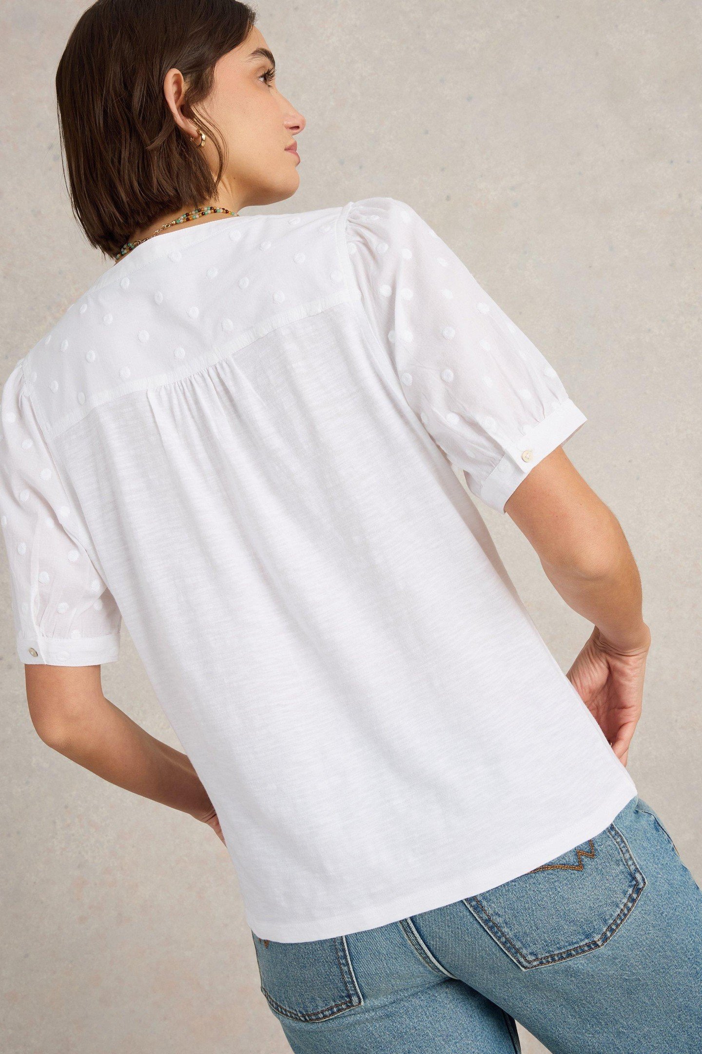 ELLIE BRODERIE TOP BRILLIANT WHITE 2