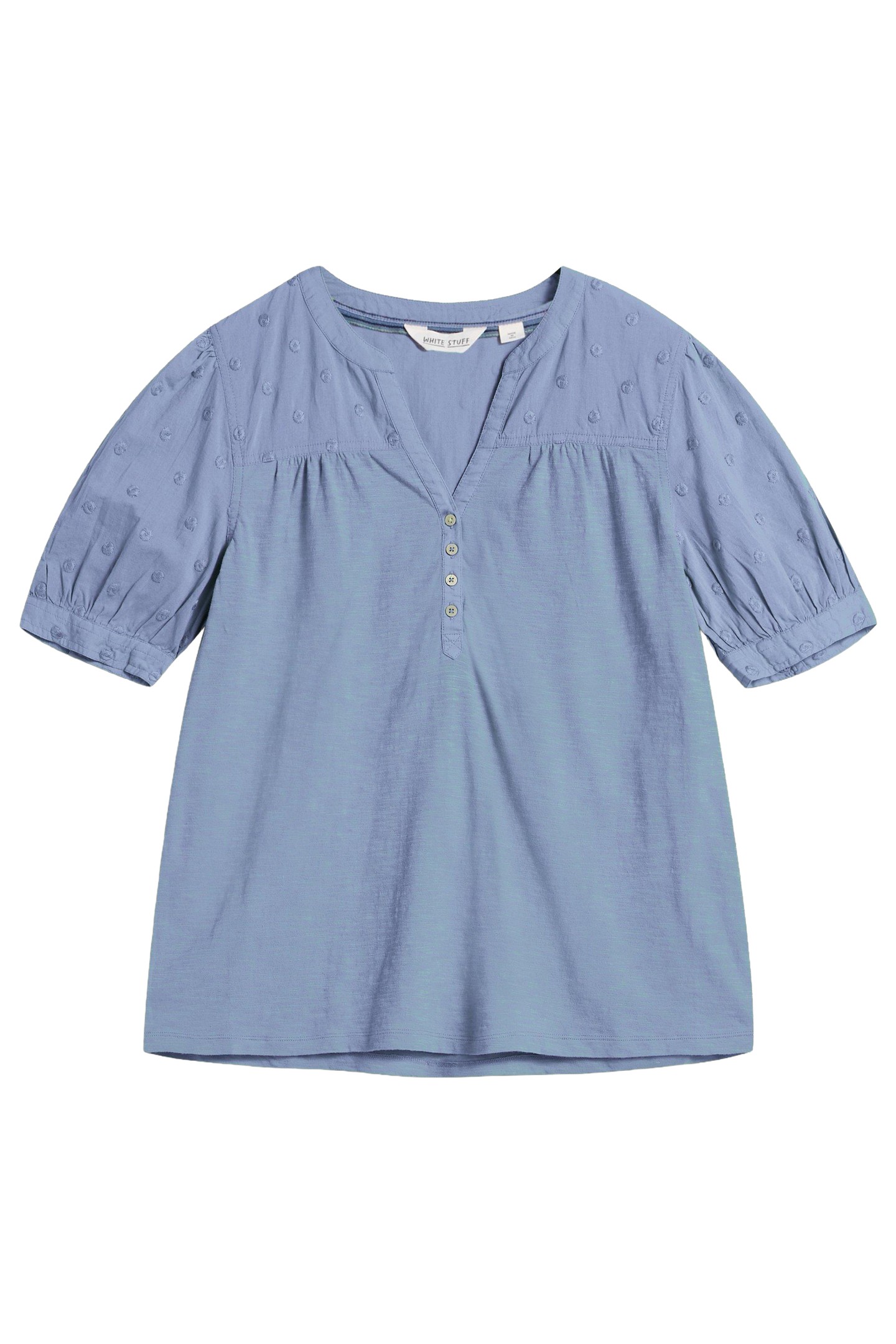 ELLIE BRODERIE TOP MID BLUE 3