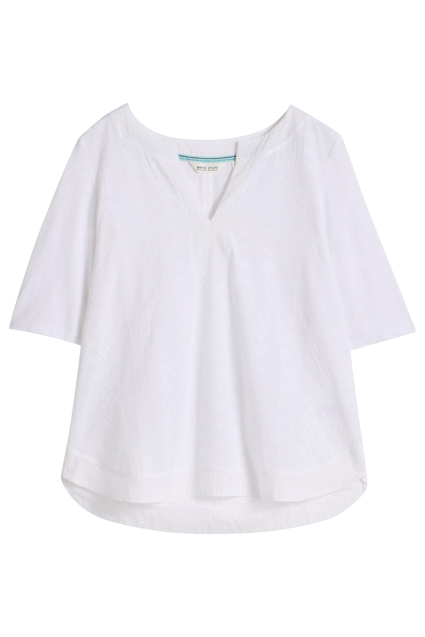 WEAVER NOTCH NECK TOP BRILLIANT WHITE 3
