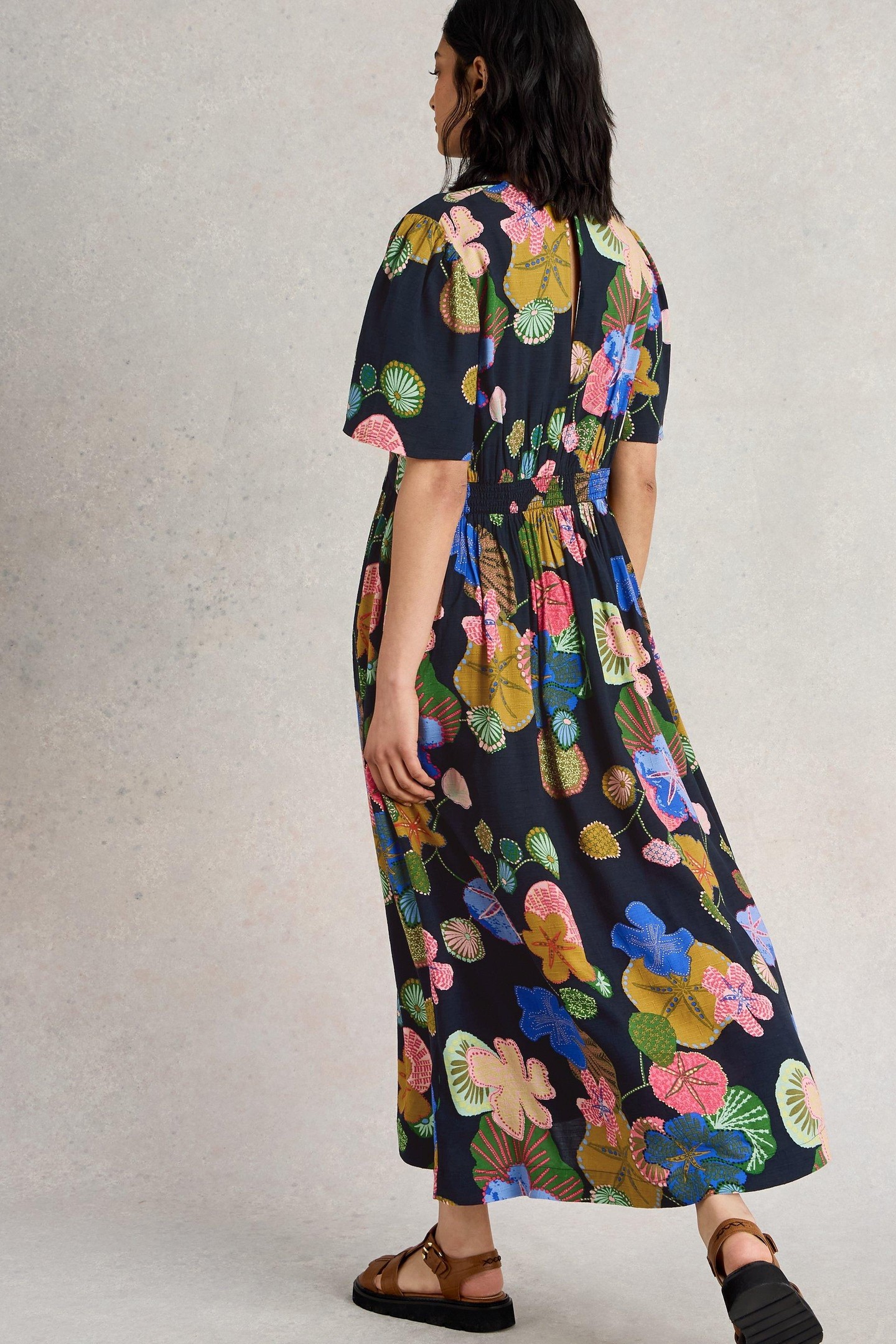 LUCY MIDI DRESS NAVY MULTI 2