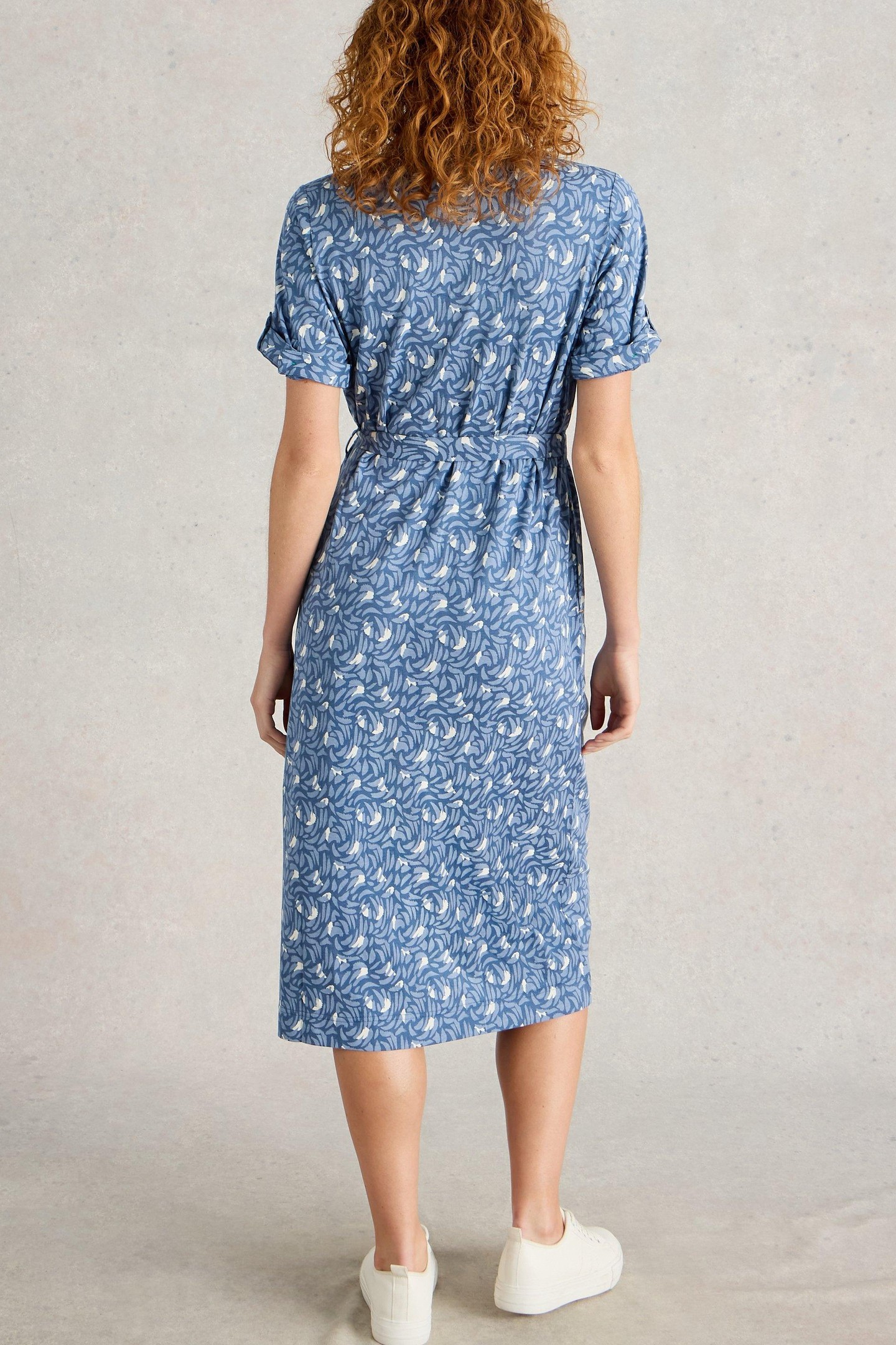 ANNIE JERSEY SHIRT DRESS BLUE PRINT 2