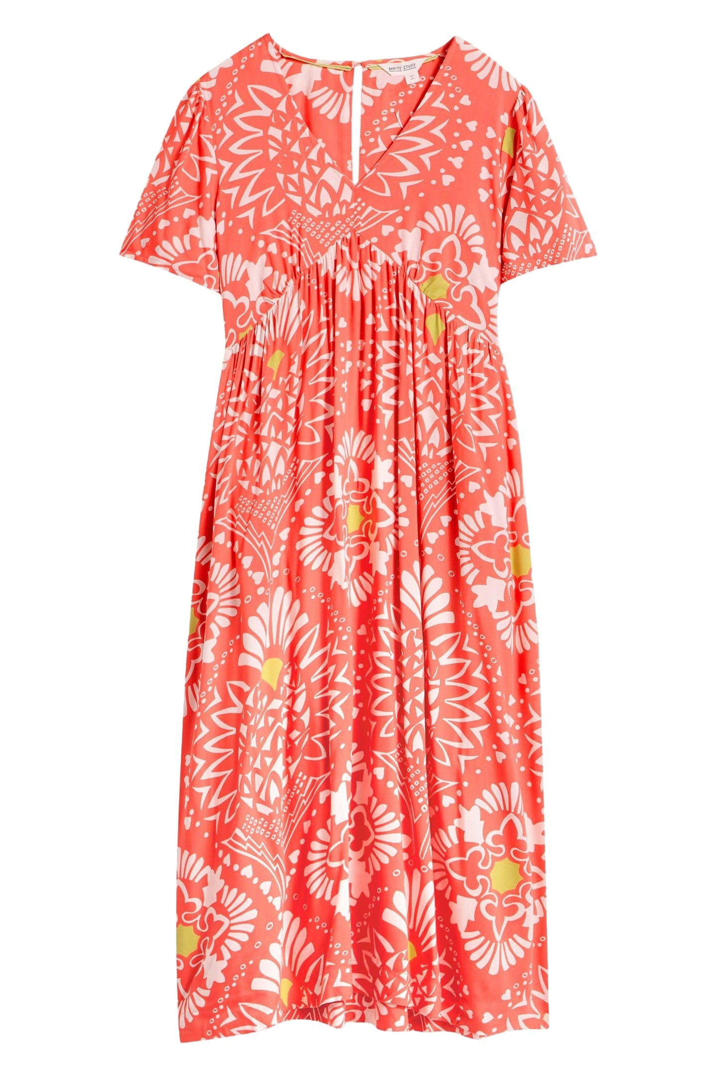 LUCY MIDI DRESS CORAL PRINT 3