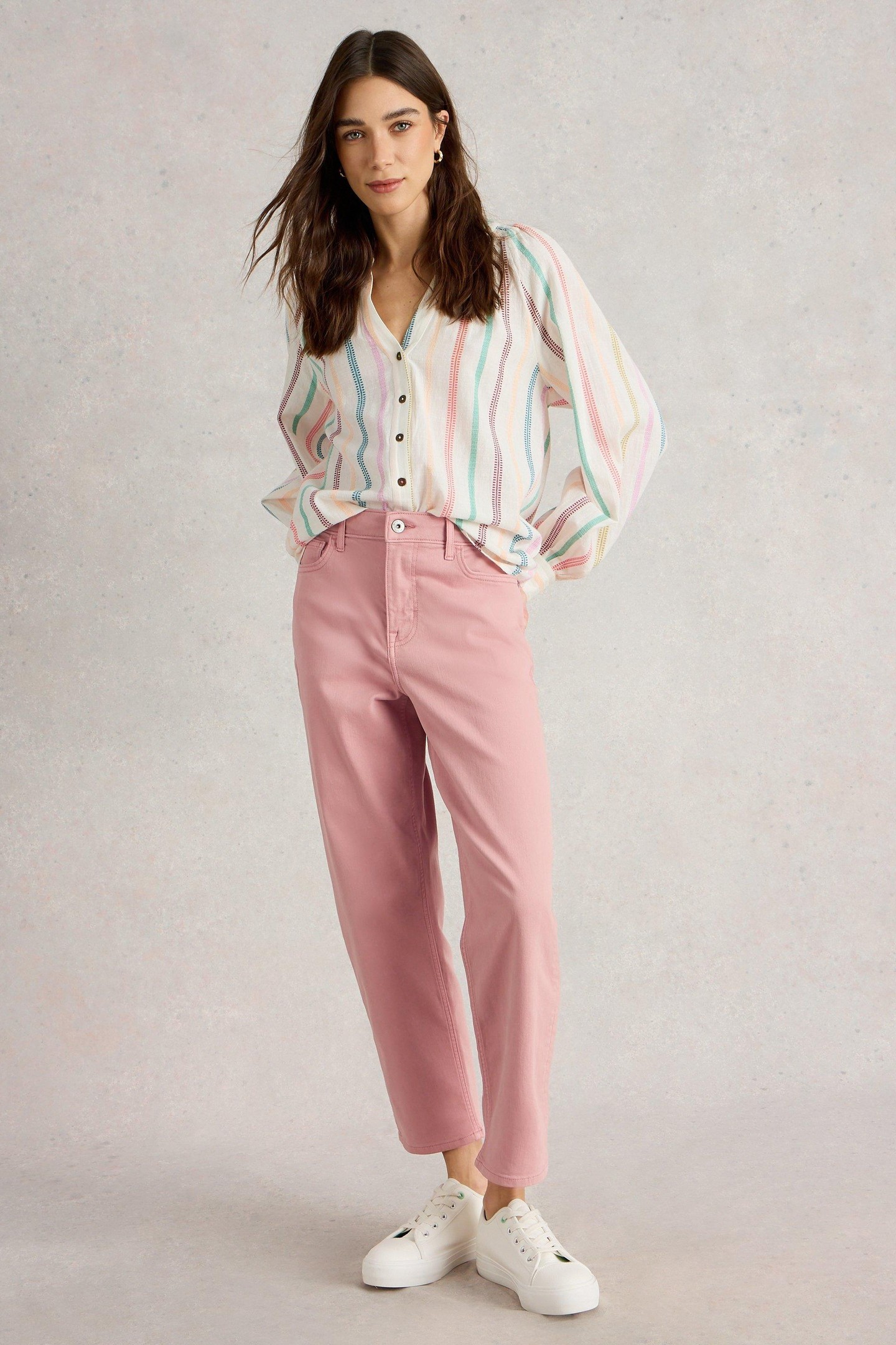 BLAKE STRAIGHT CROP JEAN MID PINK 1