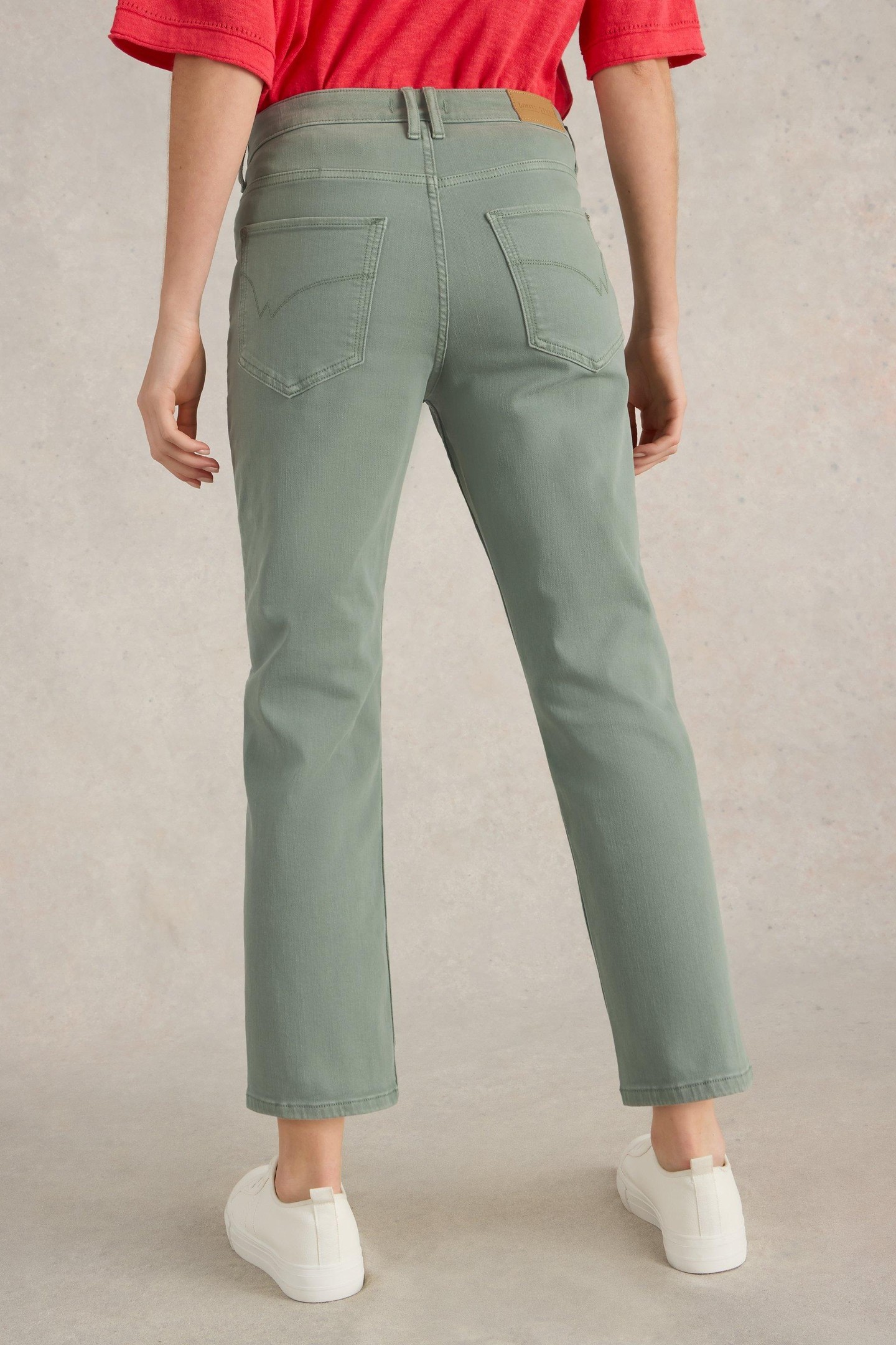 BLAKE STRAIGHT CROP JEAN MID GREEN 2