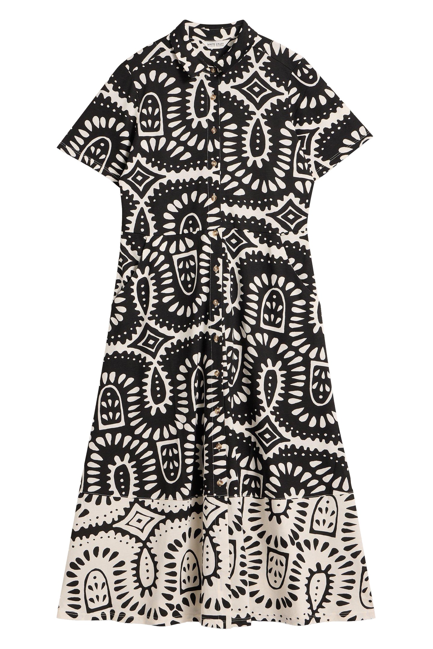 RUA JERSEY SHIRT DRESS BLACK PRINT 3