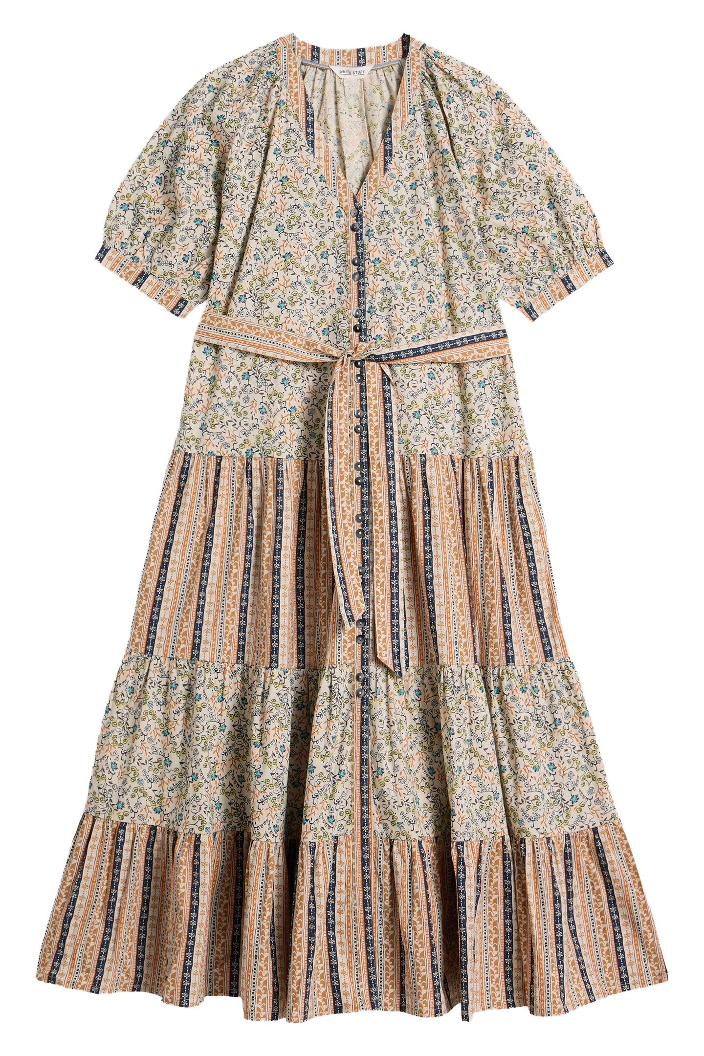 CLEMENTINE MIDI DRESS IVORY MULTI 3