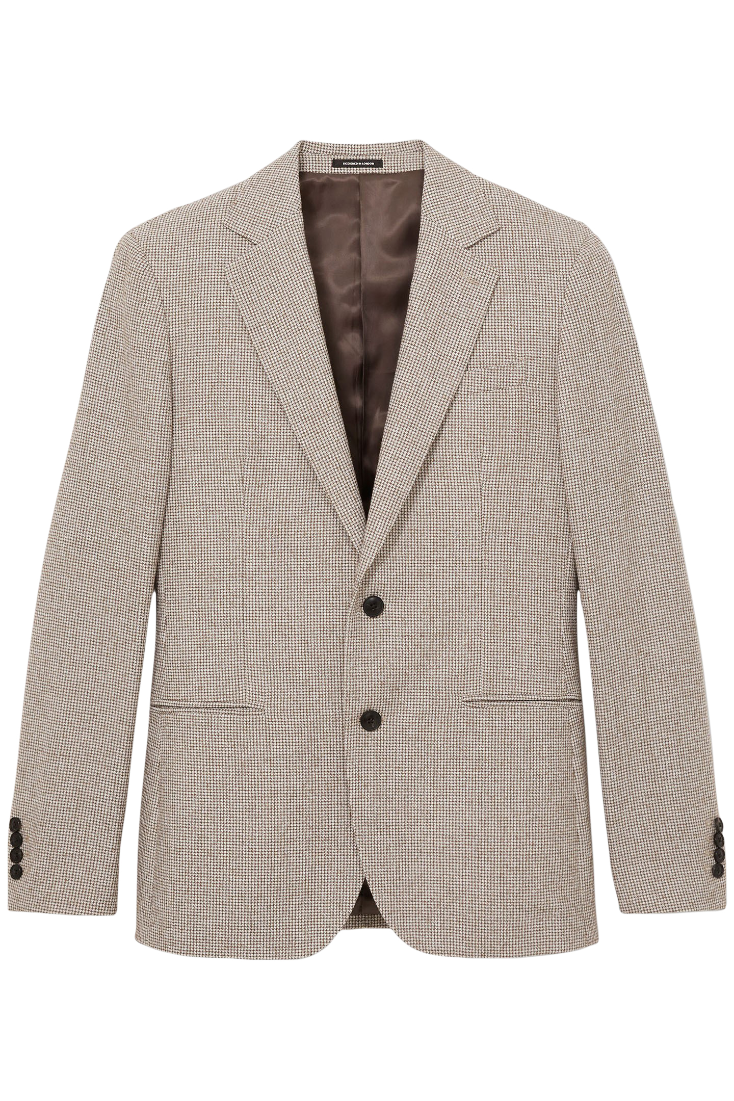 SB 2B NOTCH PUPPYTOOTH BLAZER TAUPE/OFF WHITE 4
