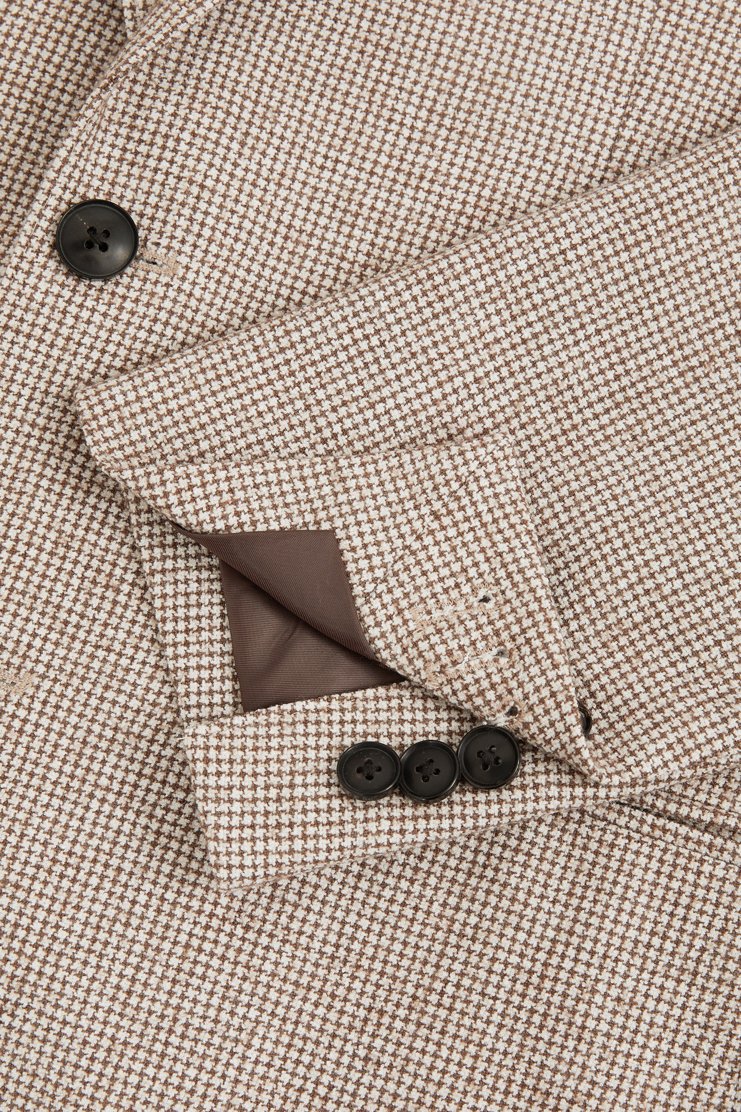 SB 2B NOTCH PUPPYTOOTH BLAZER TAUPE/OFF WHITE 8