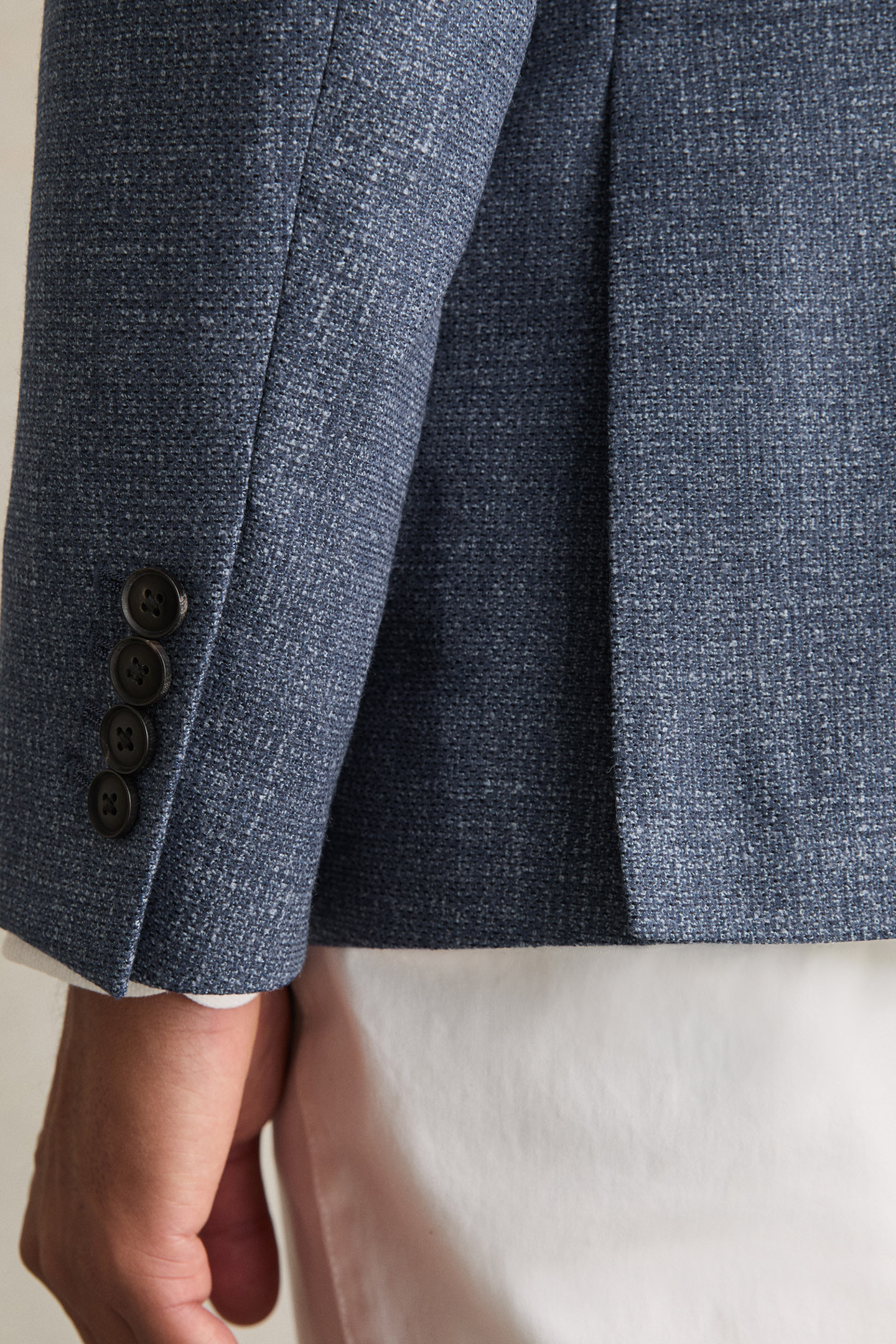 SB 2B NOTCH TEXTURED BLAZER BLUE 6