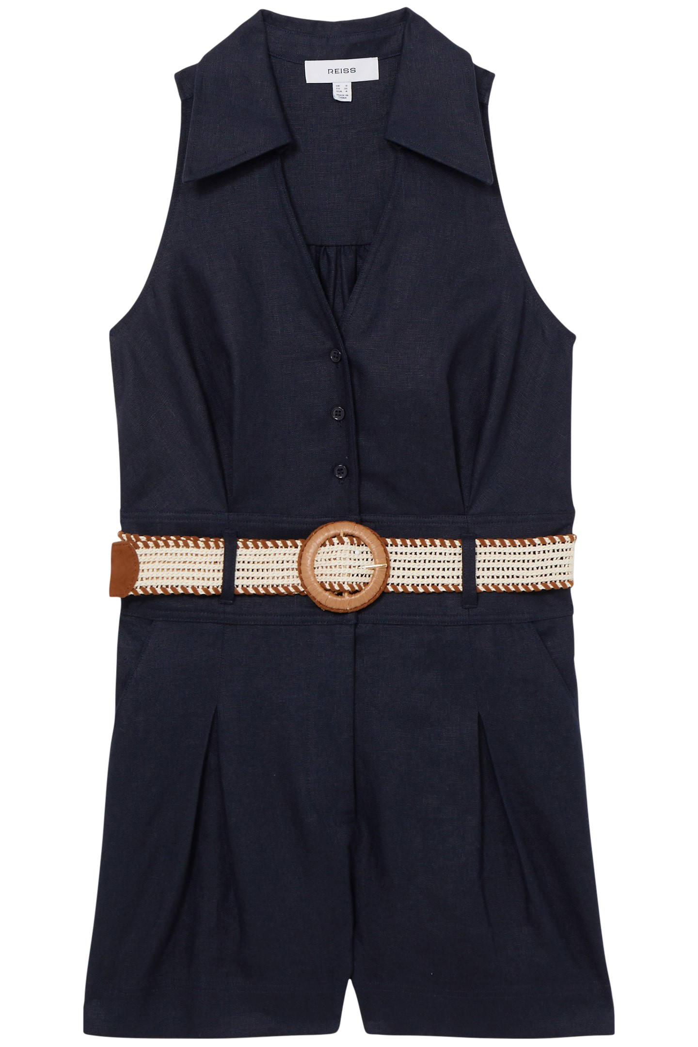 LINEN PLAYSUIT NAVY 4