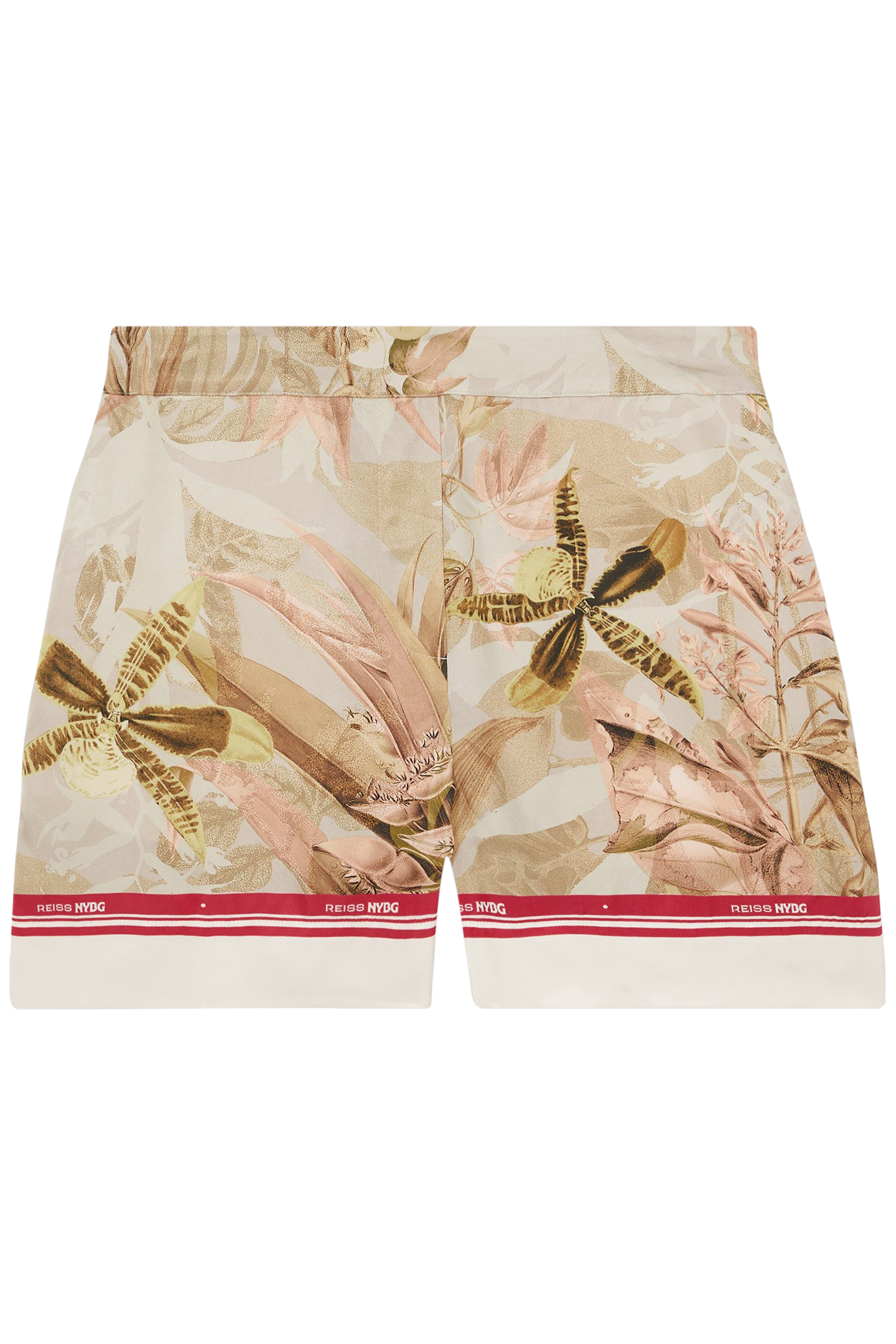 FLORAL STRIPE COORD SHORT LIGHT KHAKI 4