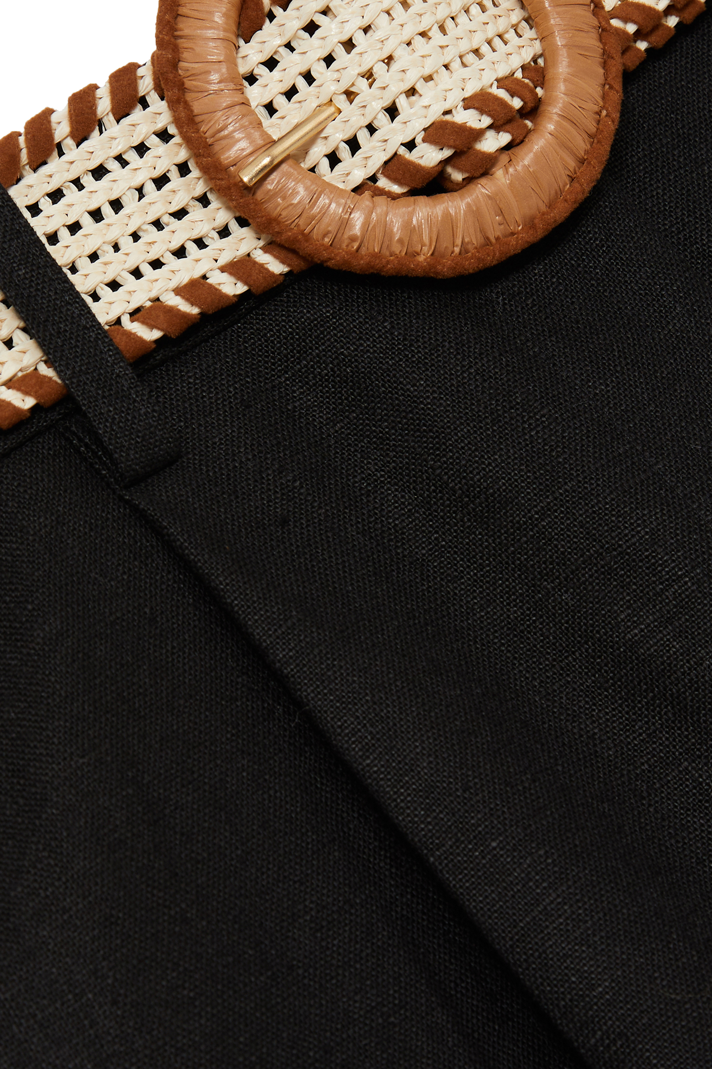 BELTED LINEN TAPER TROUSER BLACK 6