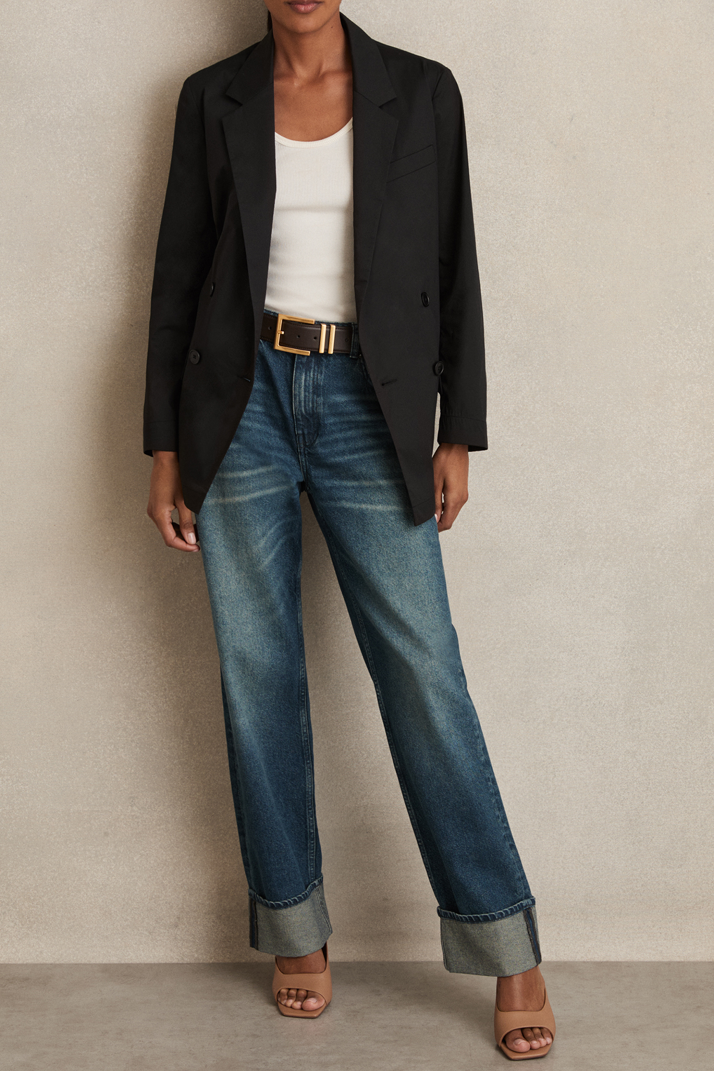 BELTED DB COTTON JACKET BLACK 1