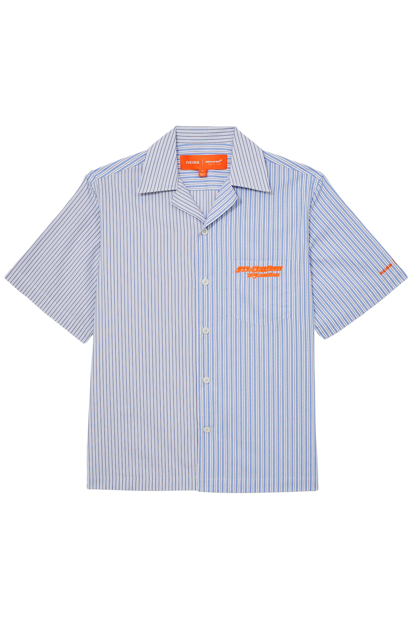 SS STRIPE POPLIN CUBAN SHIRT SOFT BLUE/WHITE 3