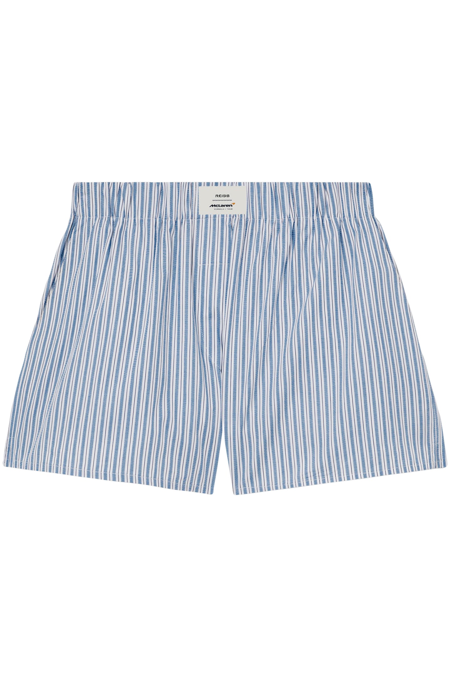 ELASTICATED POPLIN STRIPE SHORT SOFT BLUE 3