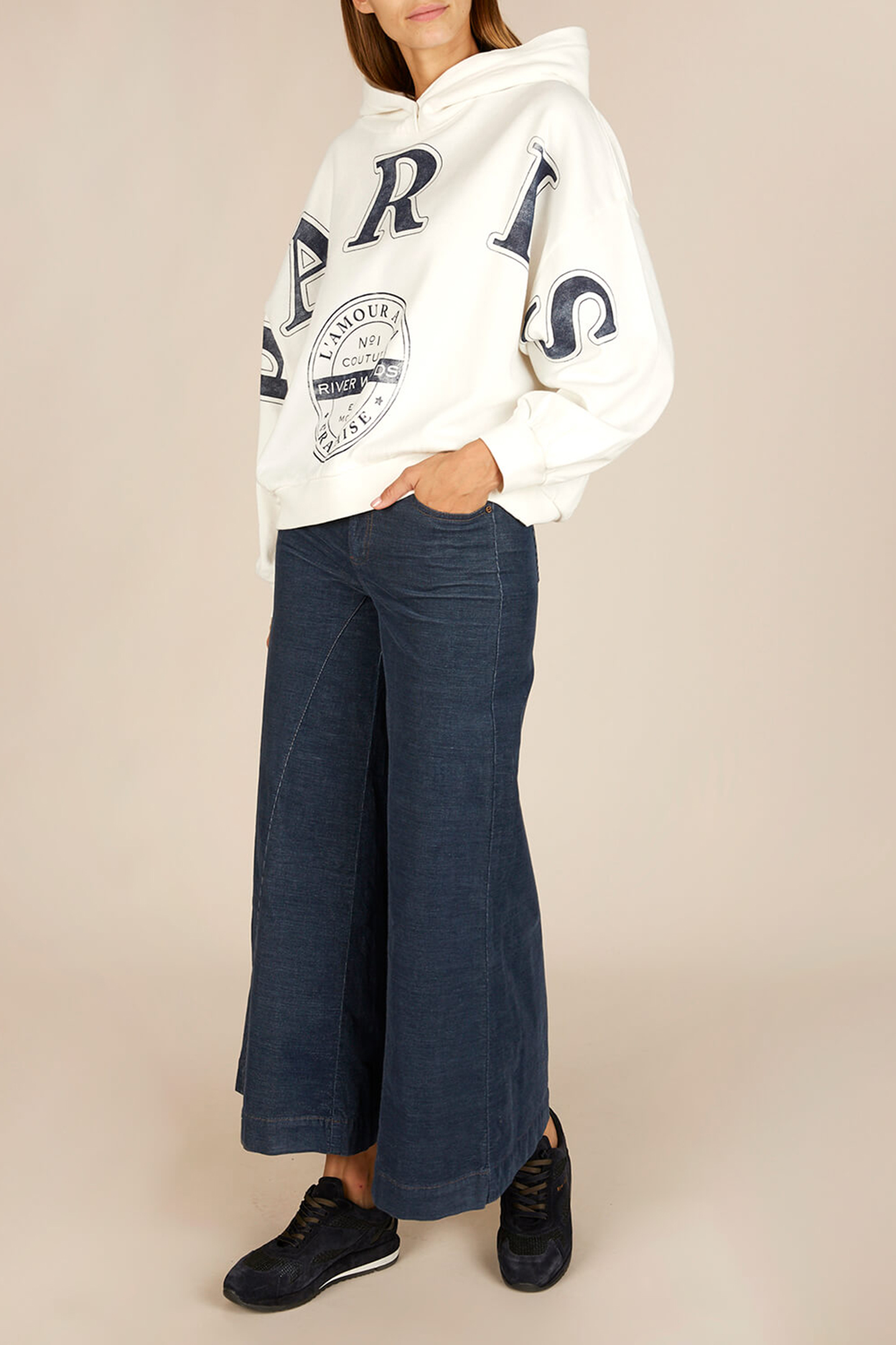 FLARED COTTON JEANS IN BLUE 3