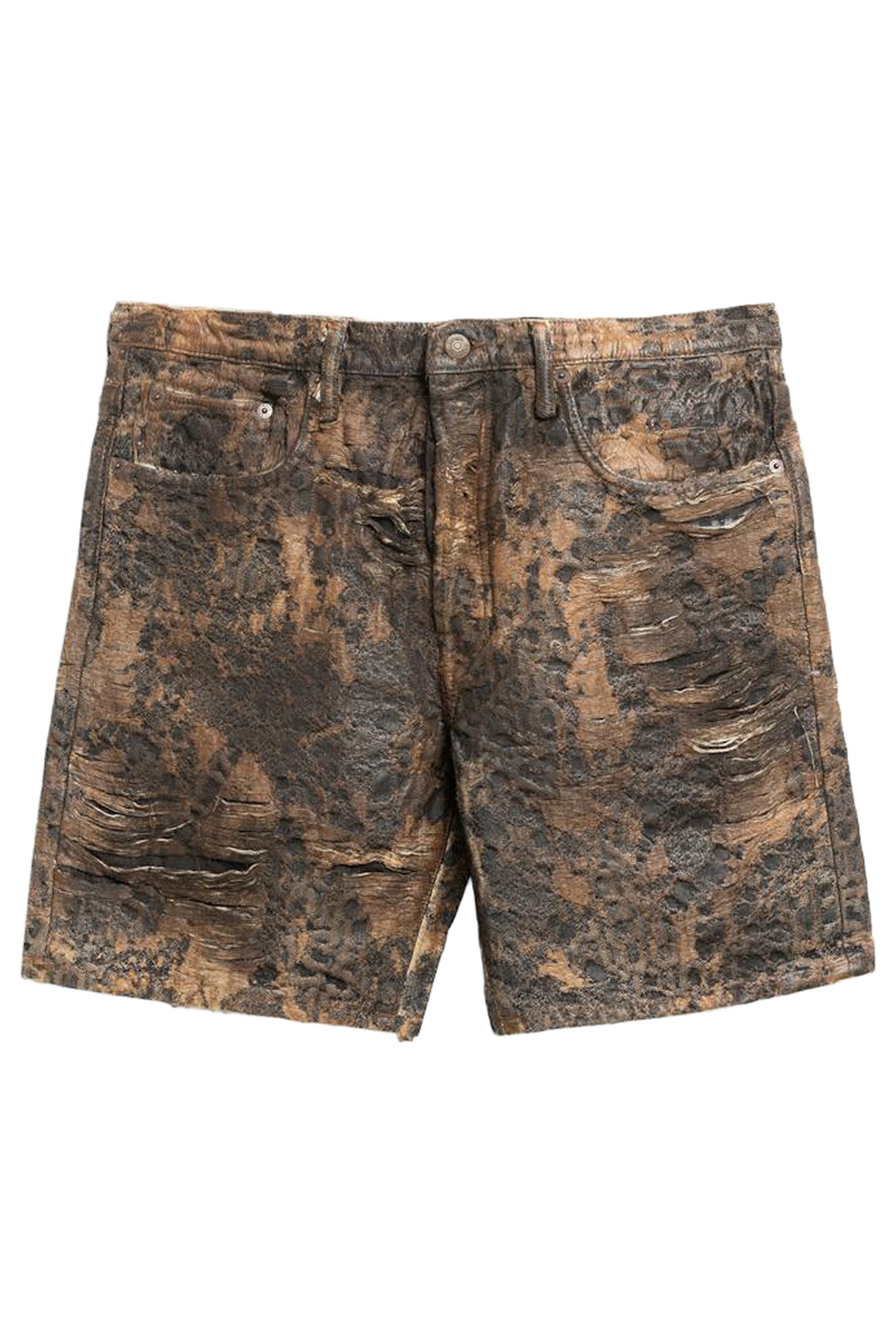 ACNE STUDIOS – DENIM MONOGRAM SHORTS BROWN 1