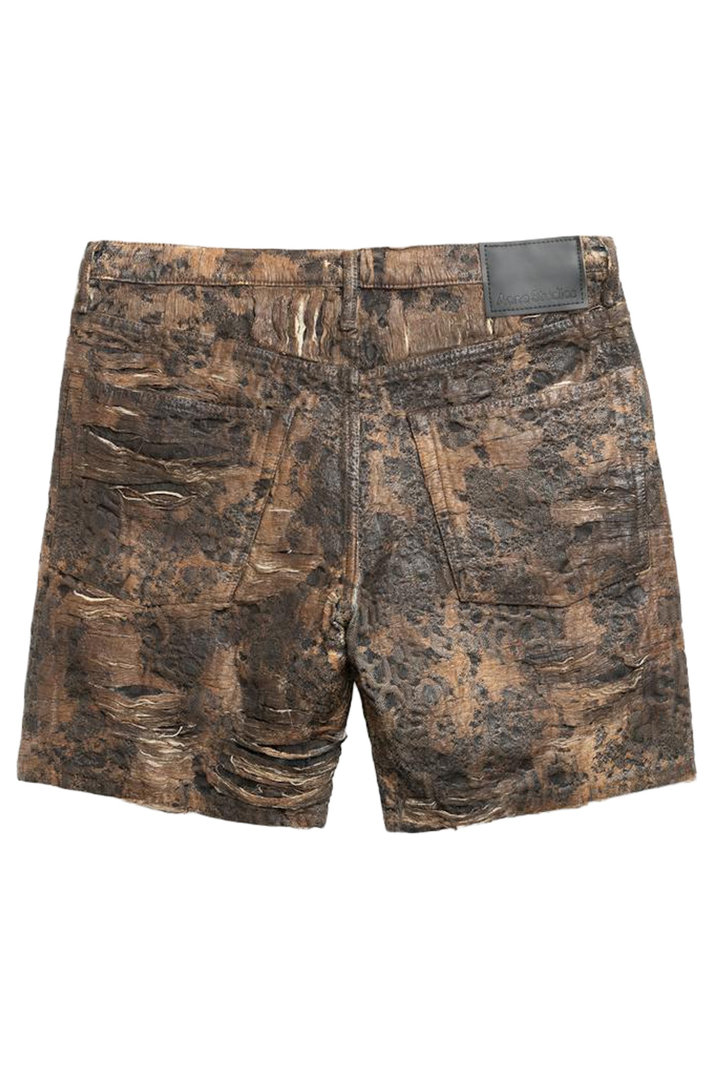 ACNE STUDIOS – DENIM MONOGRAM SHORTS BROWN 2