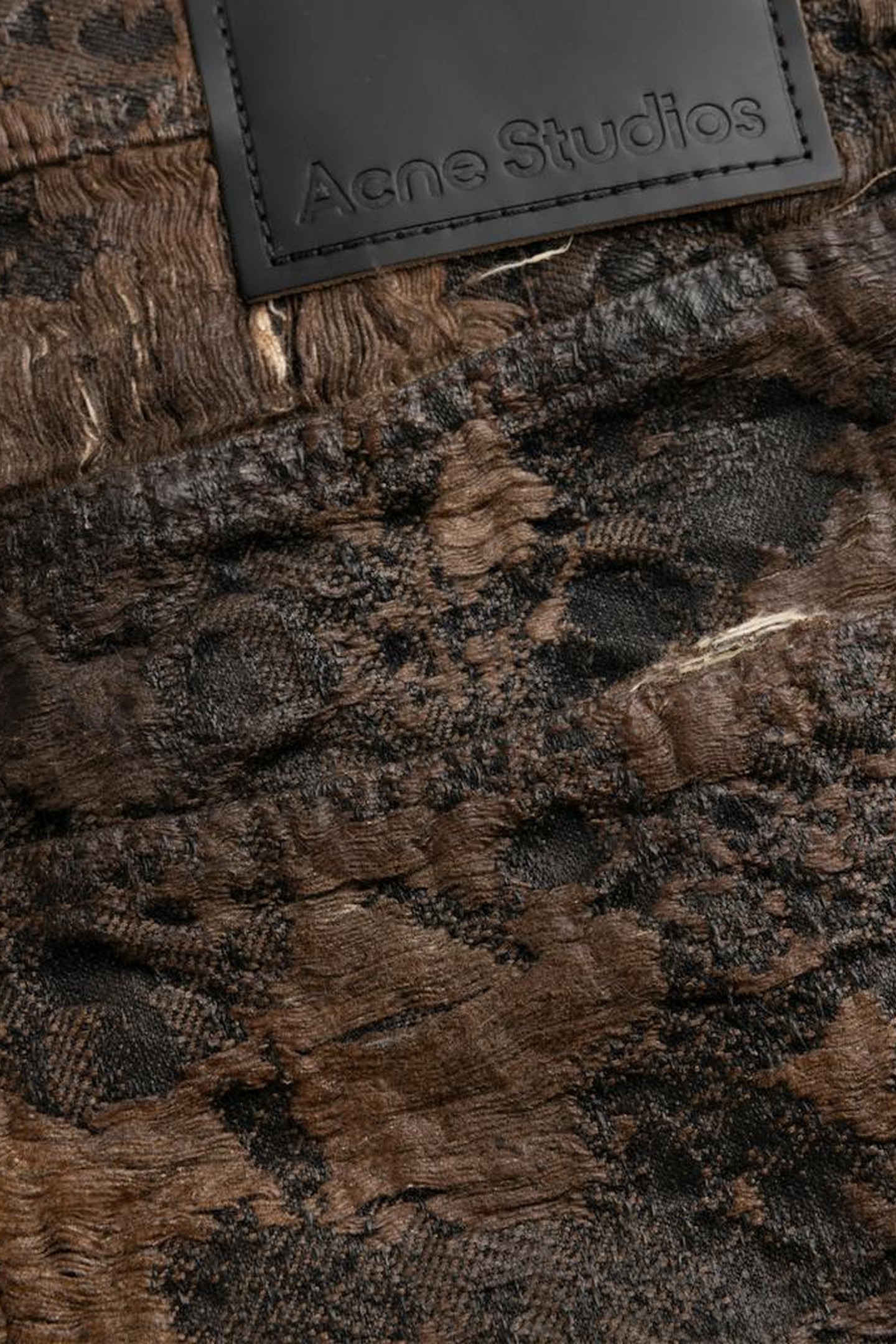 ACNE STUDIOS – DENIM MONOGRAM SHORTS BROWN 3